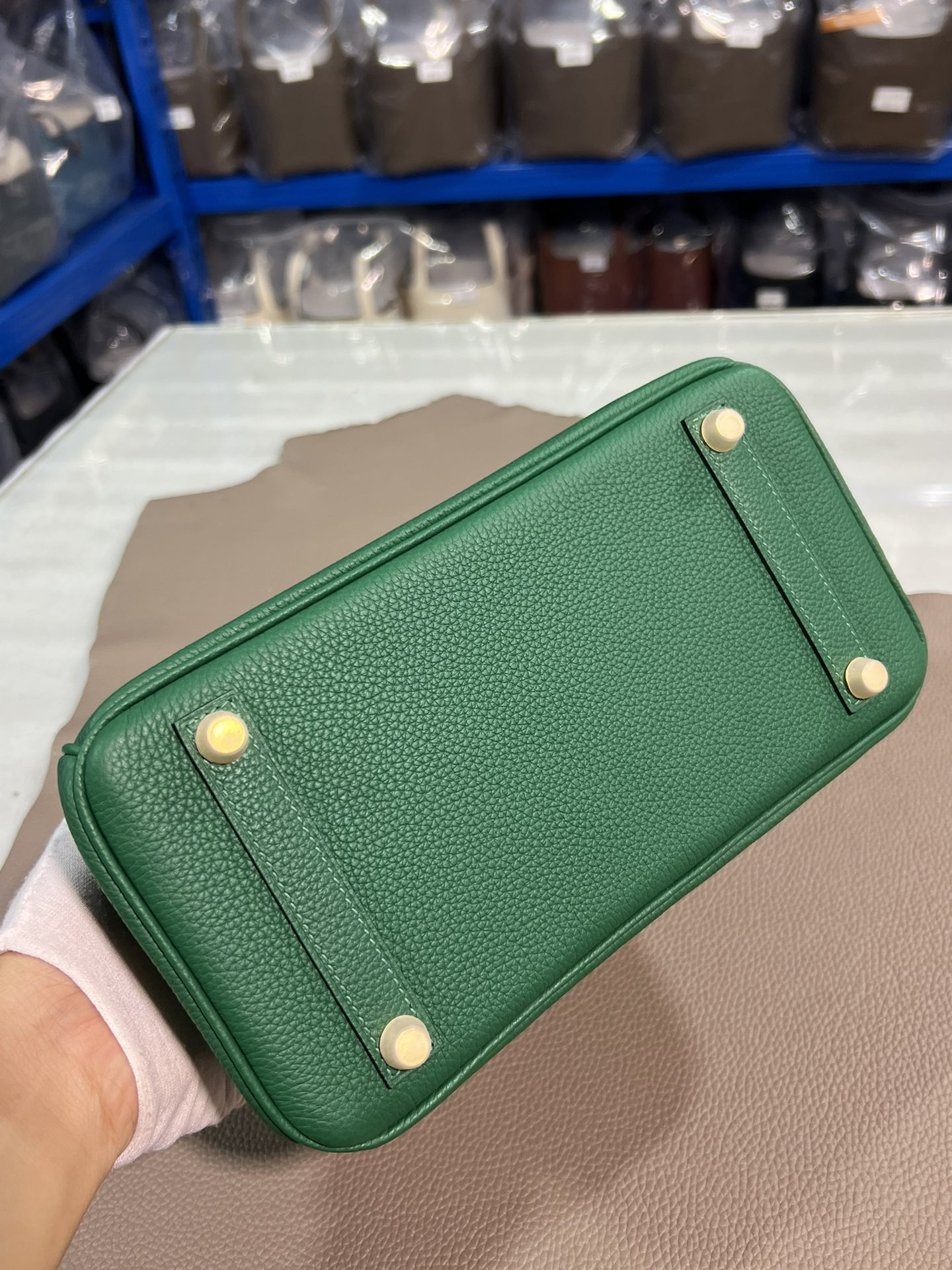 [TOP] HERMES Birkin Togo Leather 25cm - Vert Vertigo & GHW