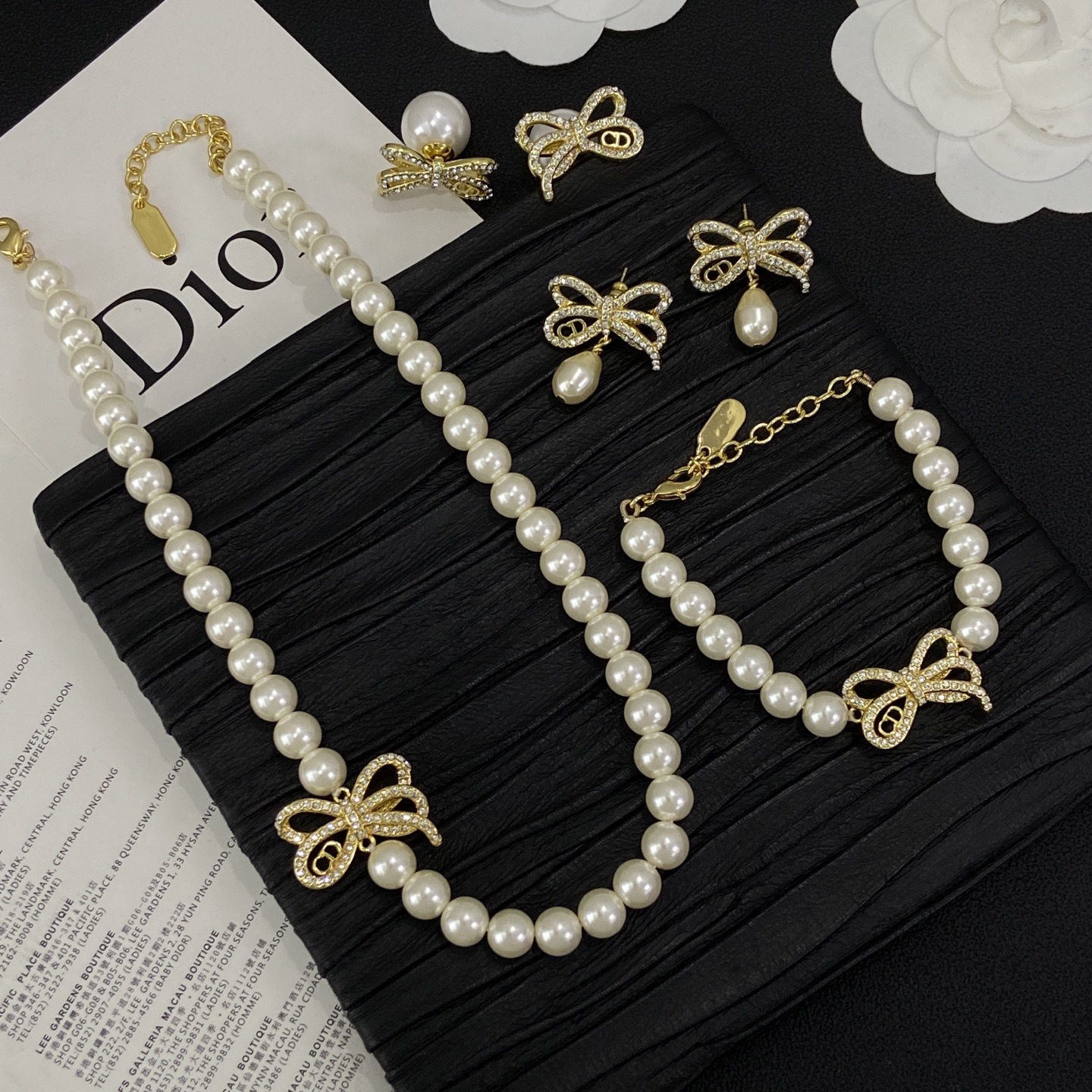 [TOP] Christian Dior Earrings + Bracelet + Necklace Set - Gold - 711 Luxury