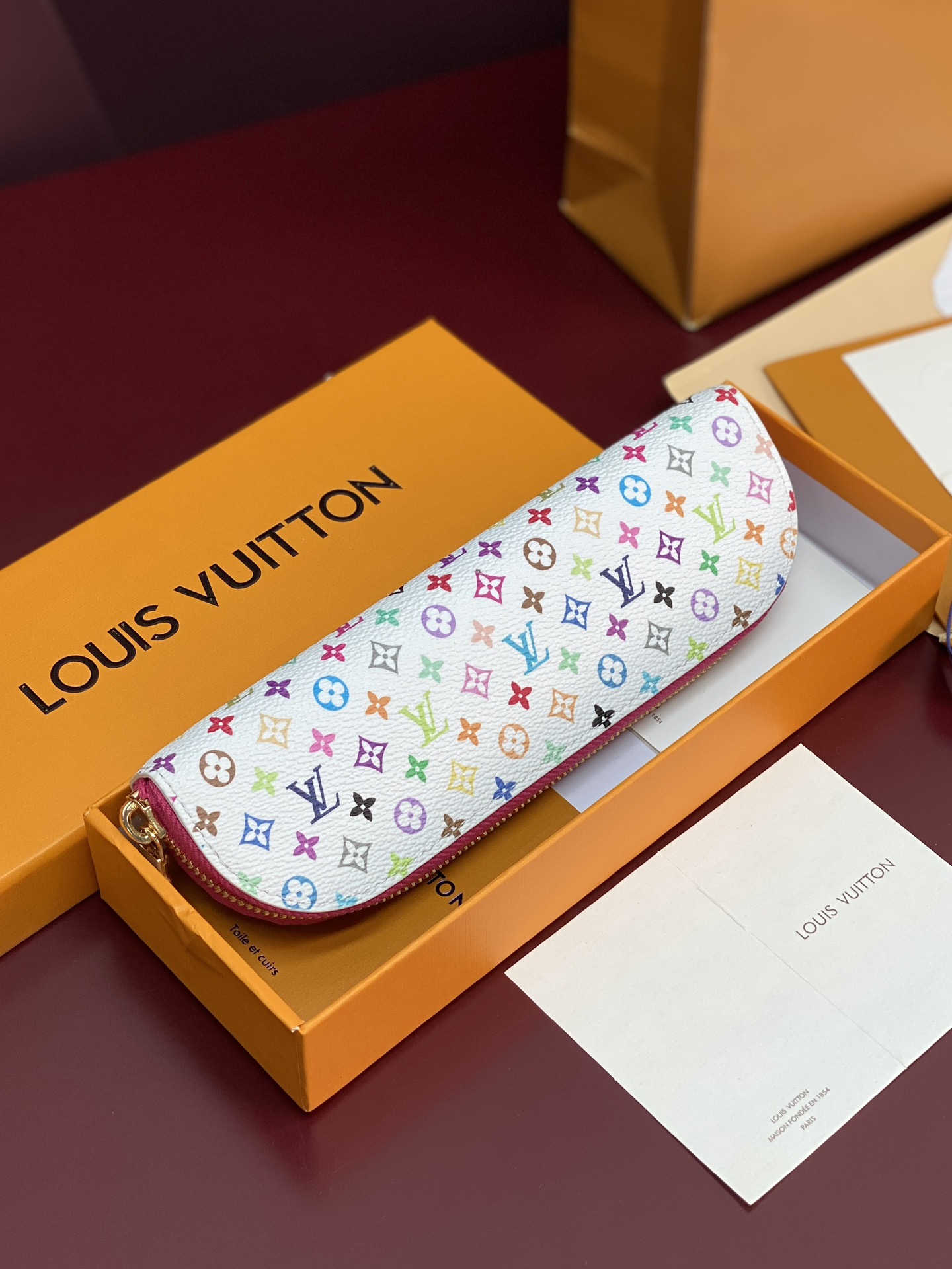 [TOP] Louis Vuitton LV x TM POCHETTE Charlotte Pencil Case 20x7x2cm - White