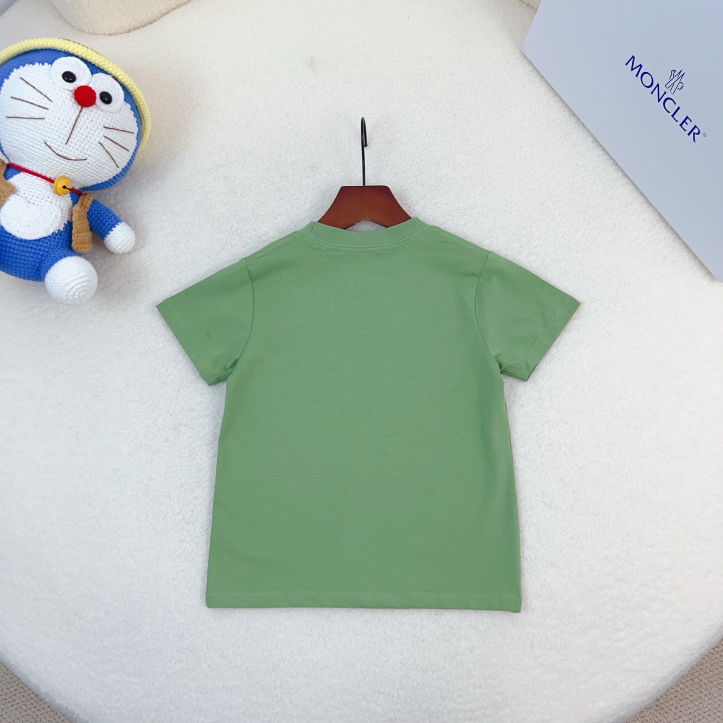 alenciaga Unisex Kids Woven Patch Logo Crew Neck Short Sleeve T-Shirt Cotton Modal Boys Girls Summer Basic Tee Sizes 90-170