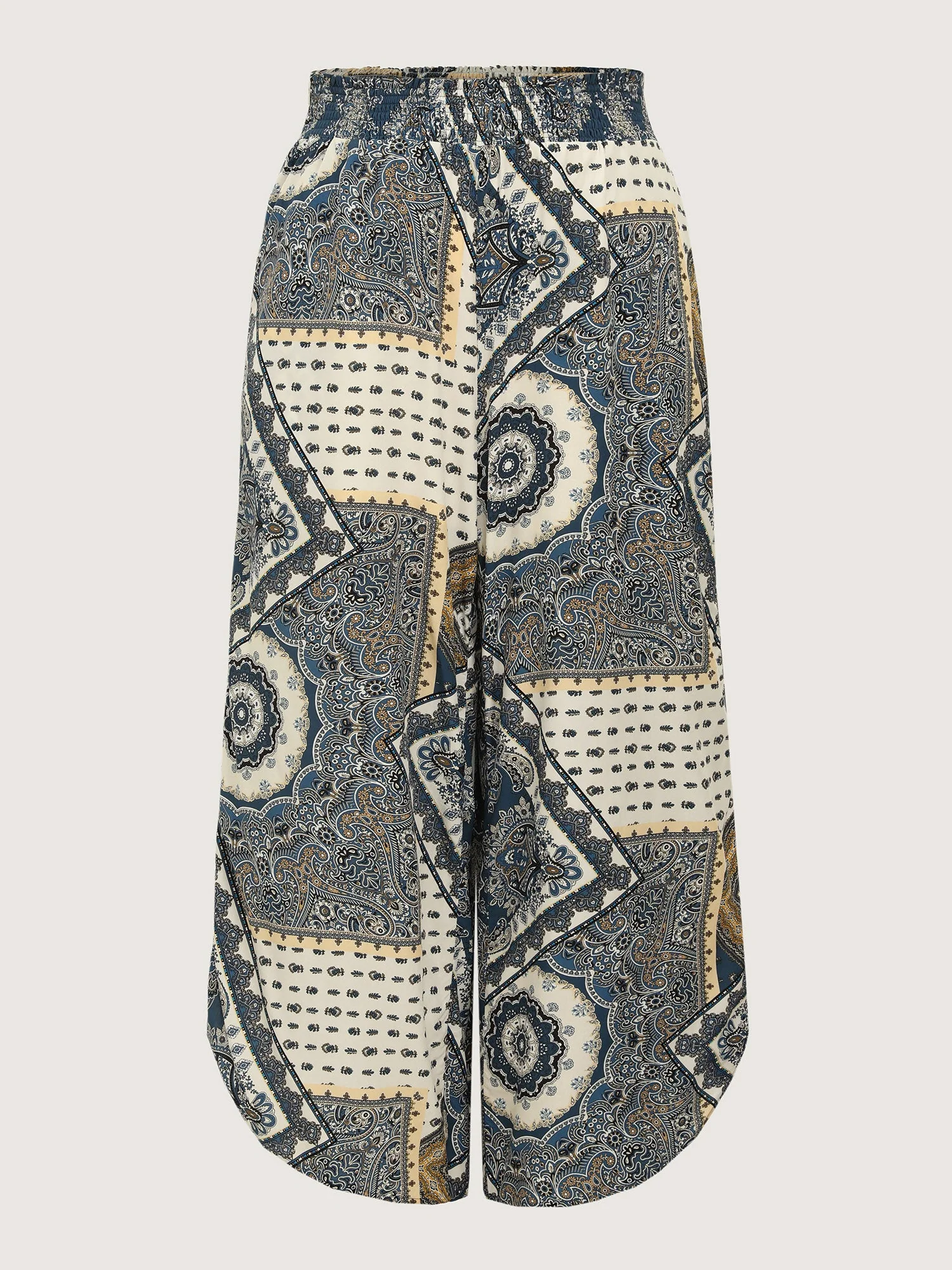 Supersoft Geometric Print Shirred Waist Pants
