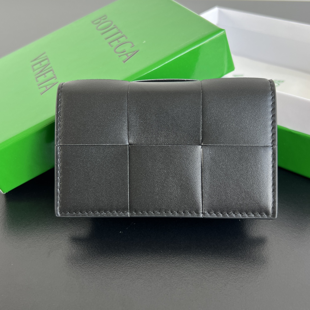 [TOP] Bottega Veneta BV Folding Slim Business Card Holder 12.5x7.5 cm - Black - 711 Luxury