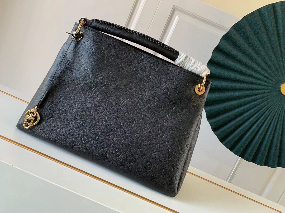[TOP] Louis Vuitton LV Monogram Empreinte Noir Artsy MM 41 x 32 x 22 cm - Black - 711 Luxury