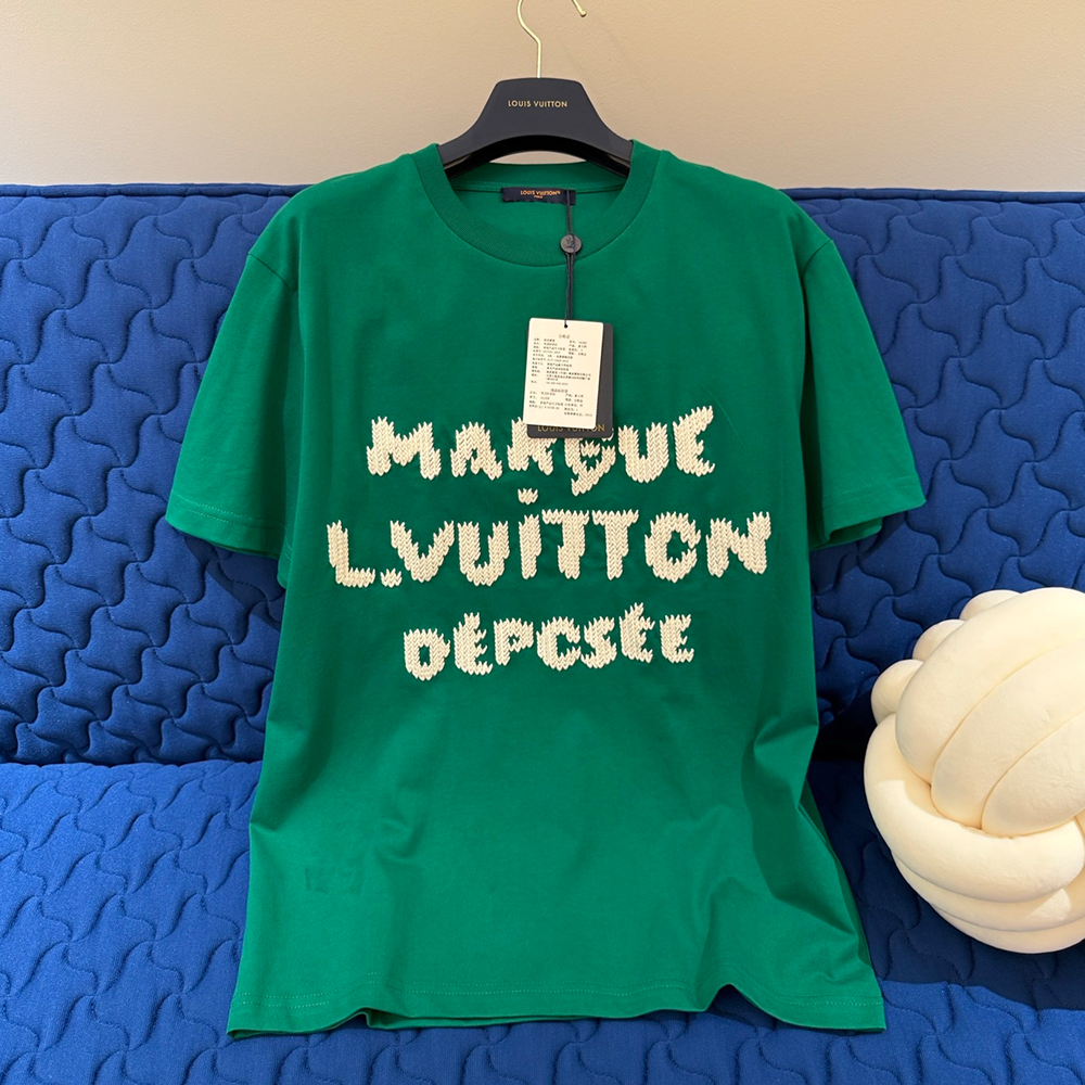 Louis Vuitton Crew Neck Wool Embroidered T-shirt #380219