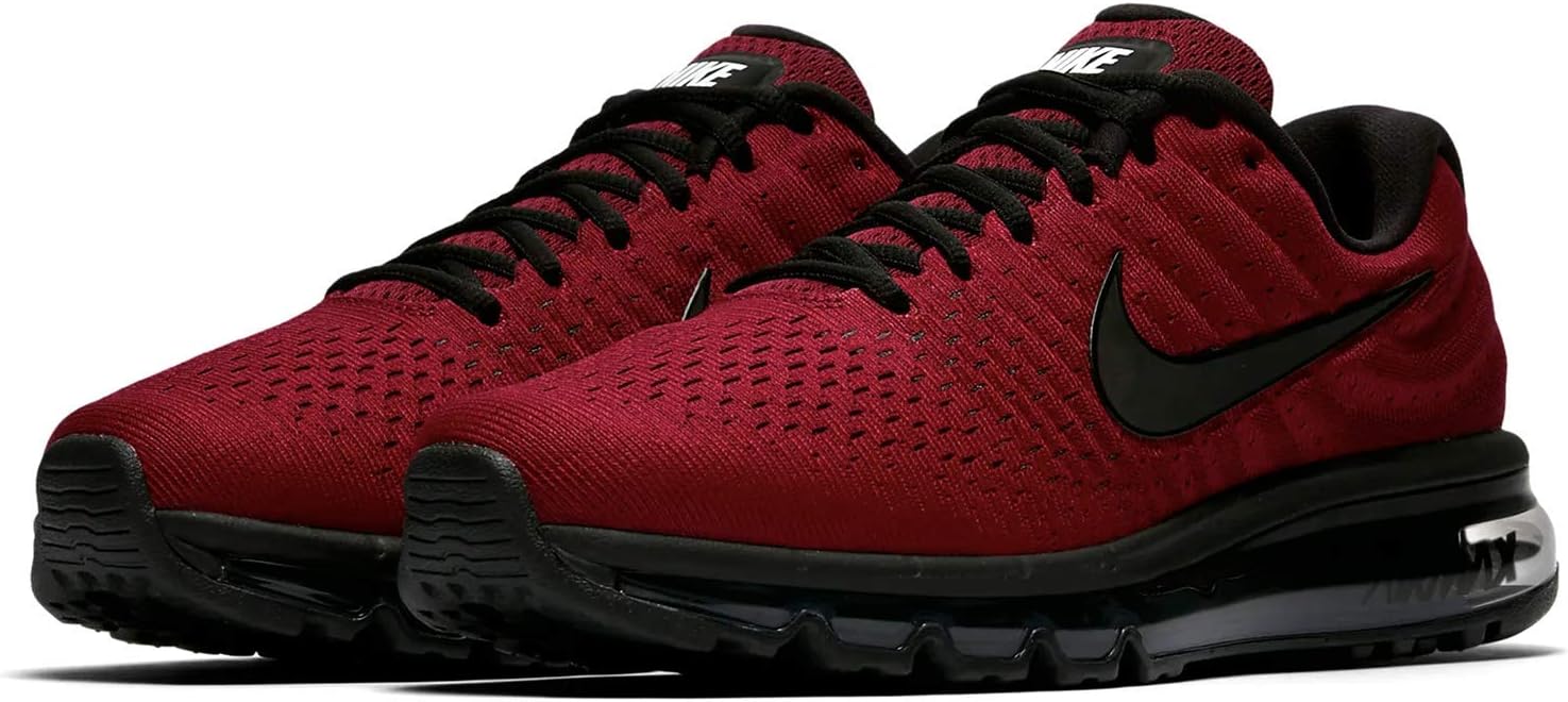Nike Mens Air Max 2017 Low Top Lace Up Running Sneaker (10, Team Red/Black-Dark Grey)
