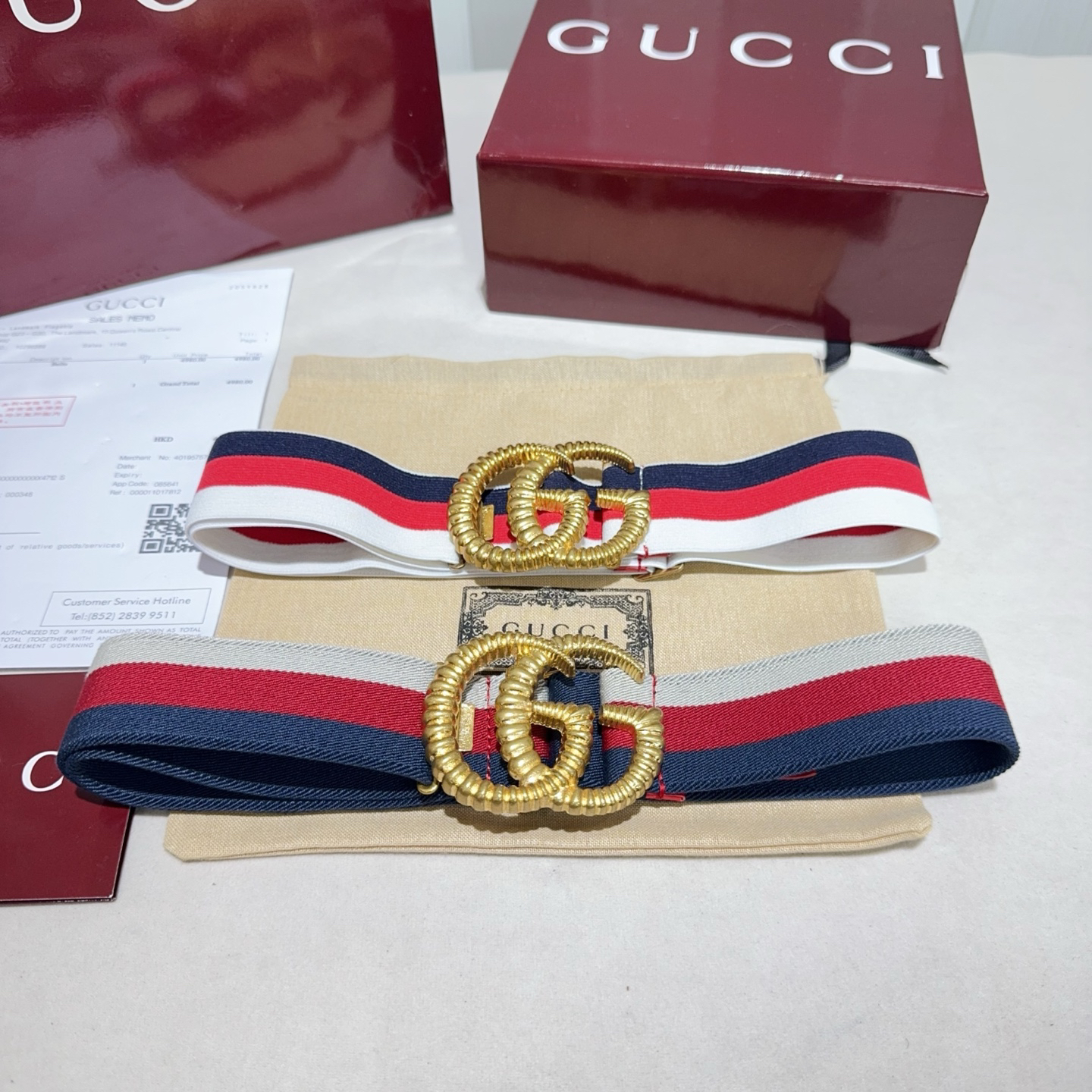 [TOP] GUCCI Elastic Nylon Fabric Belt 3.8 cm - 2 Colors - 711 Luxury