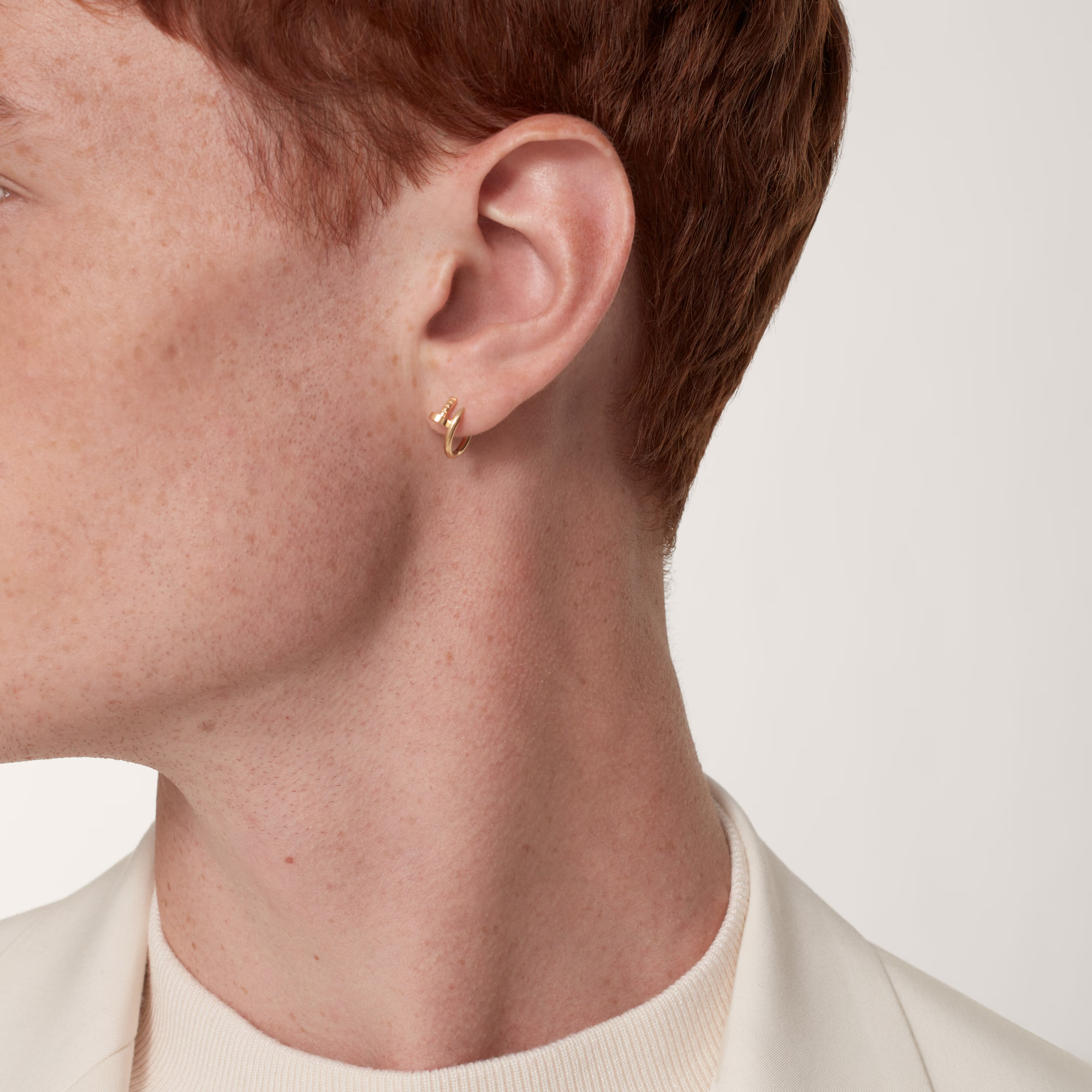 Carty Nails Solo Trace Earrings,Yellow Gold,Mini Model