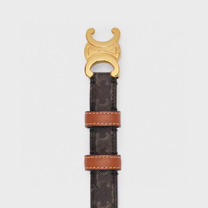 [TOP] CELINE Belt Calfskin 1.8cm - Brown - 711 Luxury