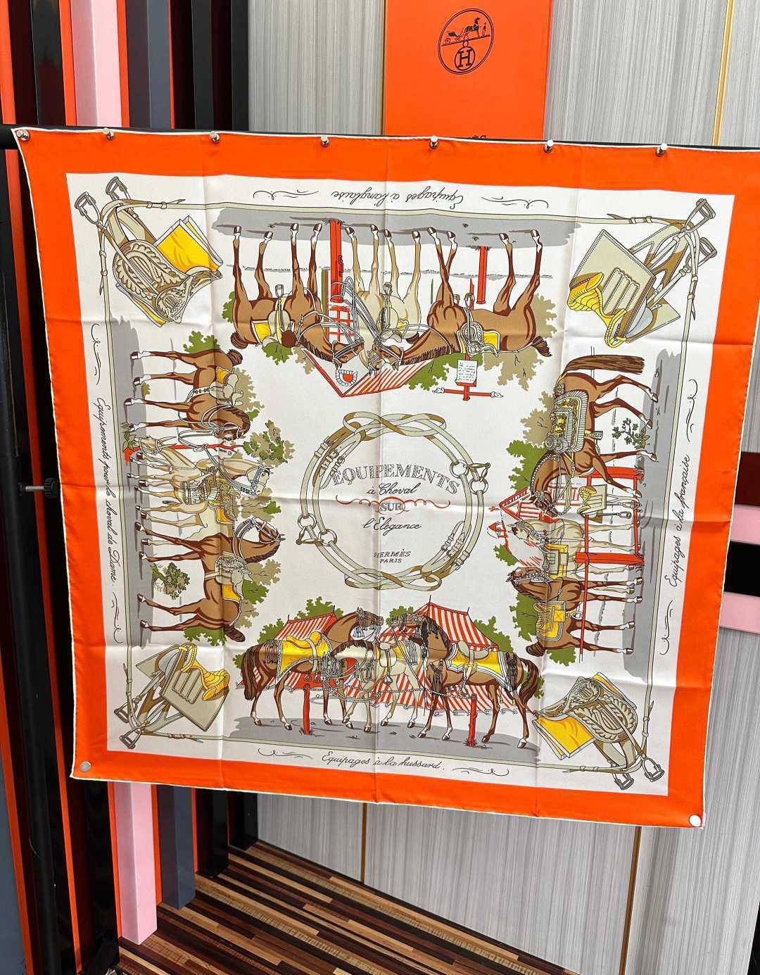 [TOP] HERMES Scarf 90x90cm -Orange - 711 Luxury