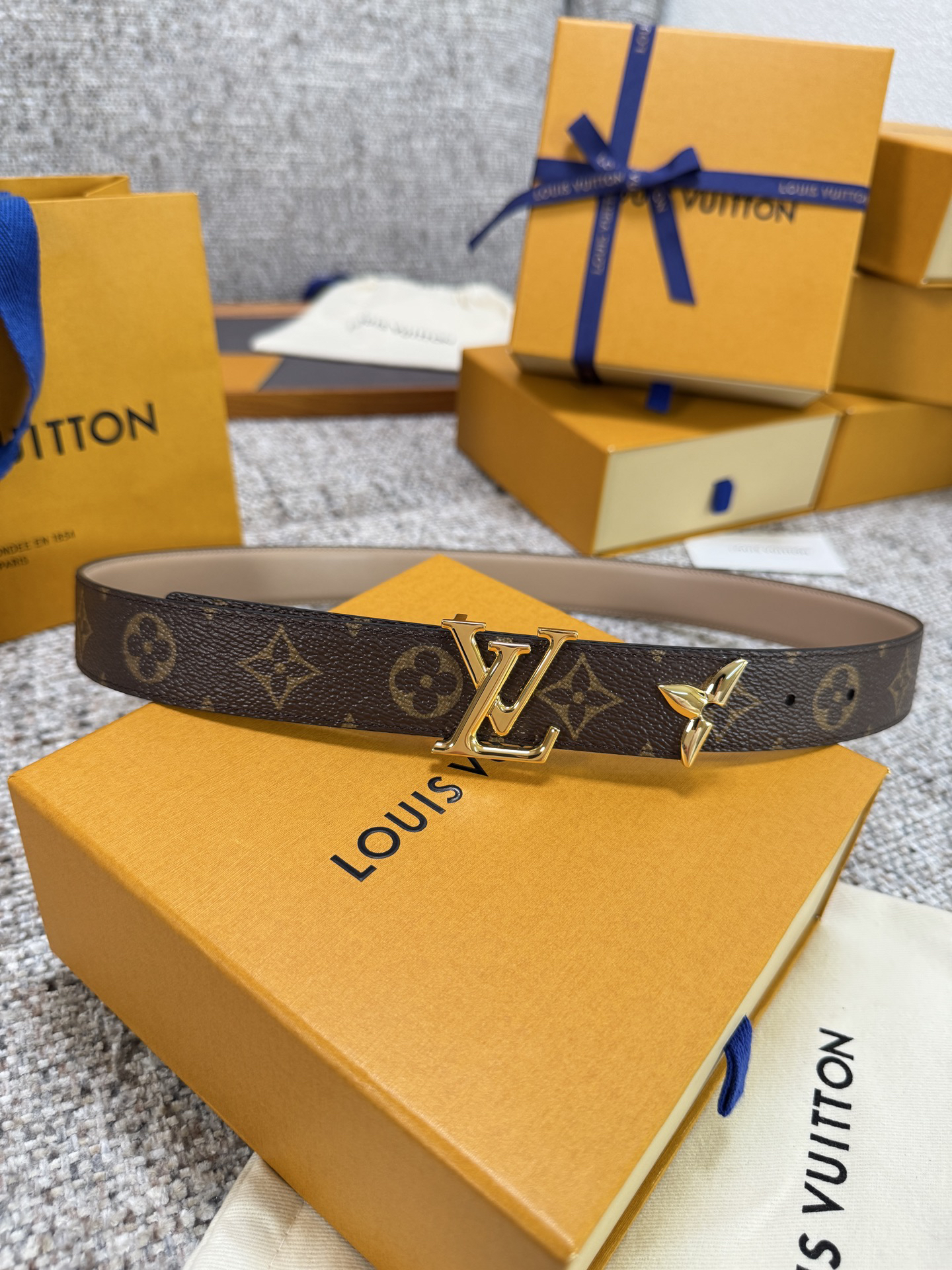 [TOP] Louis Vuitton LV Belt 3 cm - Brown - 711 Luxury