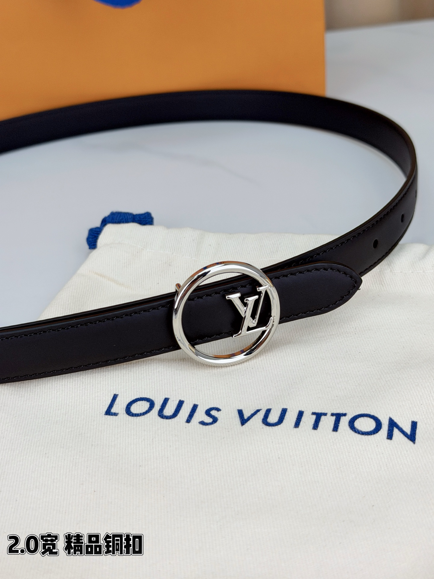 [TOP] Louis Vuitton LV Belt 2 cm - Black - 711 Luxury