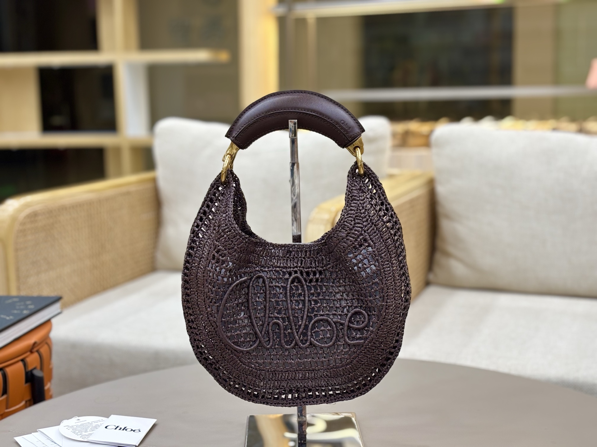 [TOP] Chloe Summer Banana Hobo Bag 36*21.5cm - Chocolate - 711 Luxury