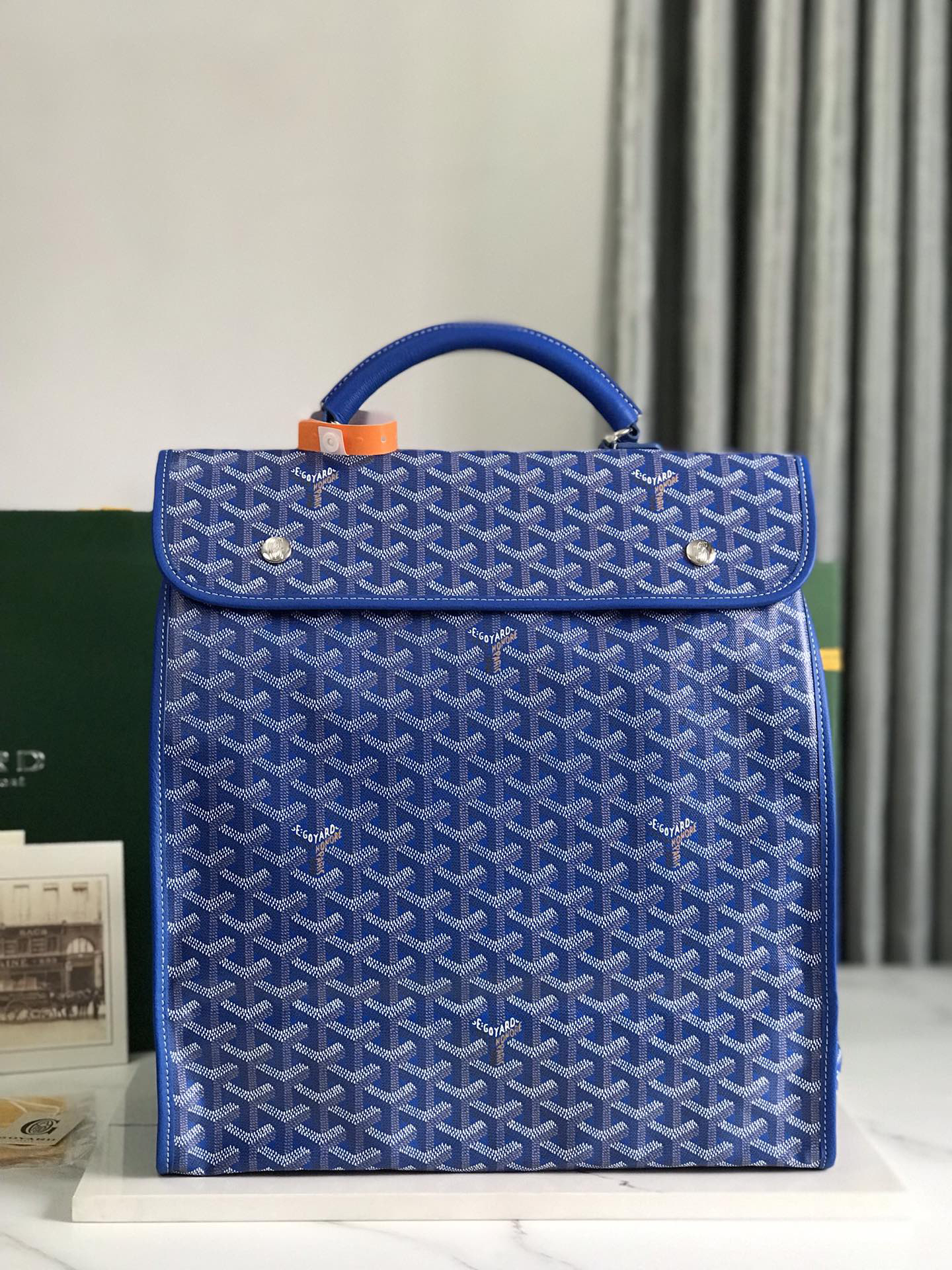 [TOP] Goyard Saint Léger Backpack 37x15x34cm - Blue - 711 Luxury
