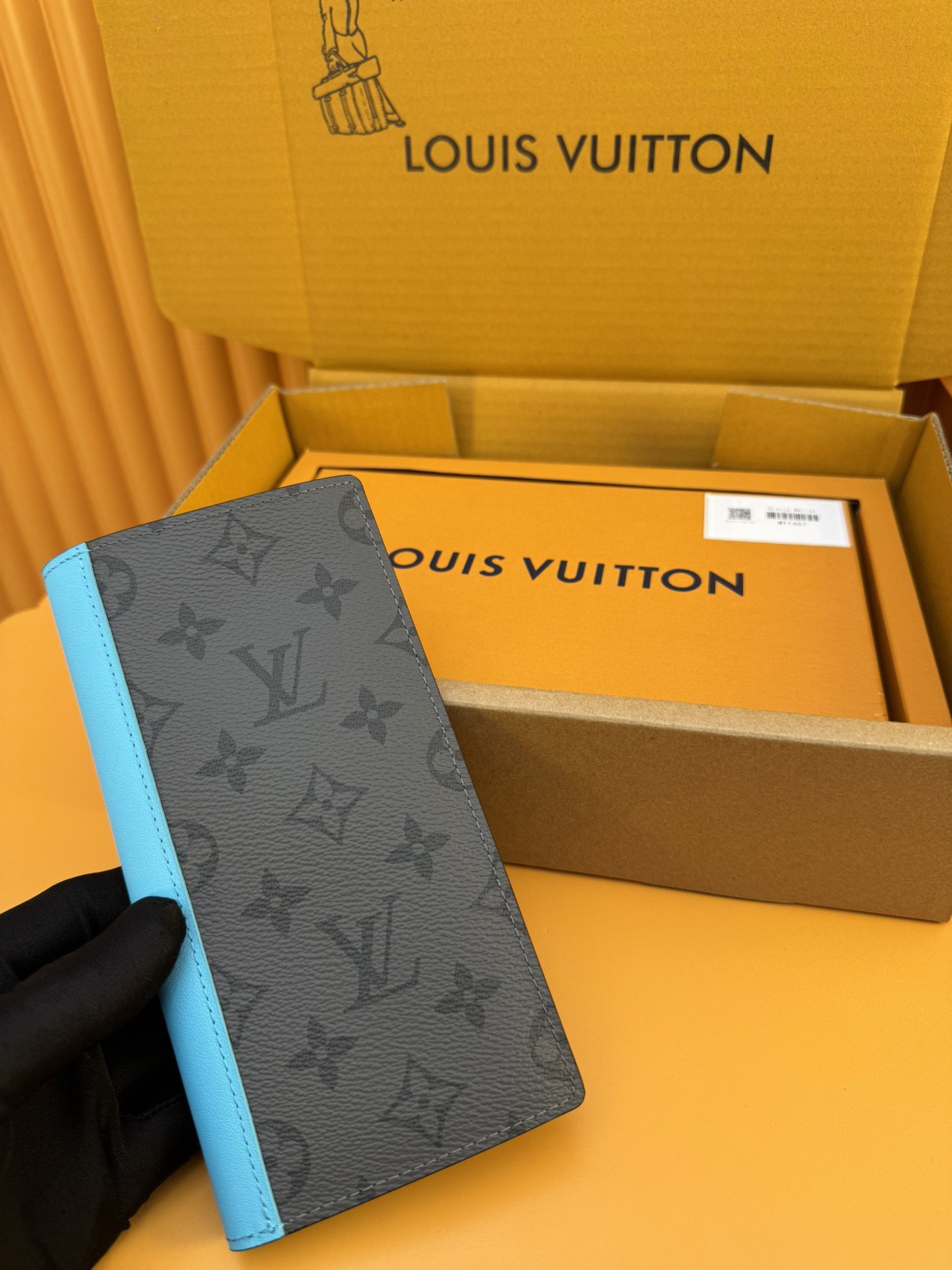 [TOP] Louis Vuitton LV Brazza Wallet Monogram Eclie Reverse 10x19x2cm - Gray and Blue - 711 Luxury