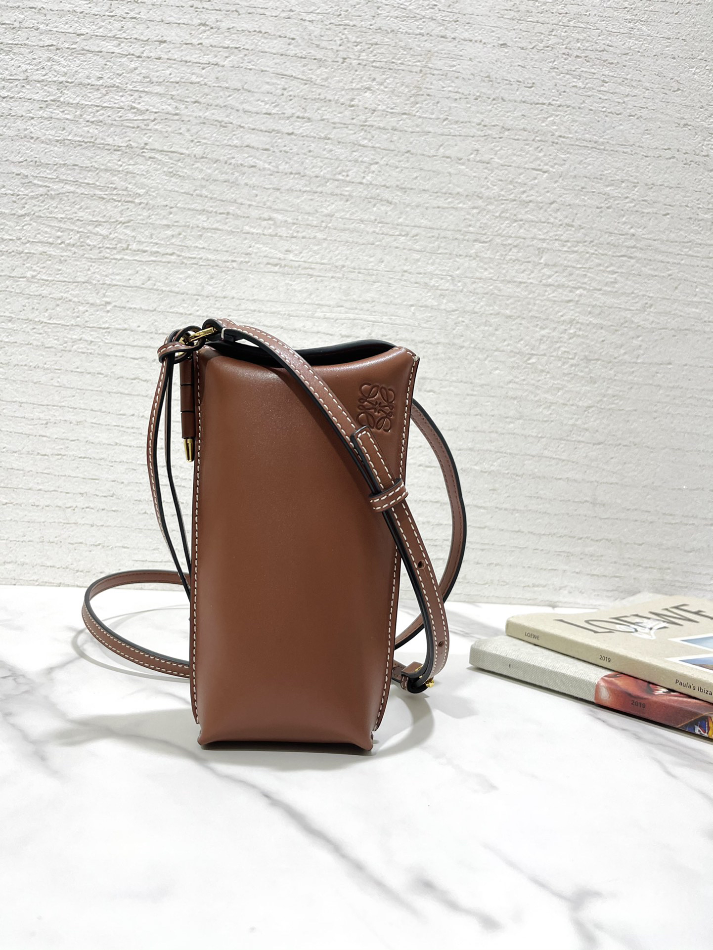 [TOP] LOEWE Small Leather Crossbody Bag 8*19*4 cm - Brown