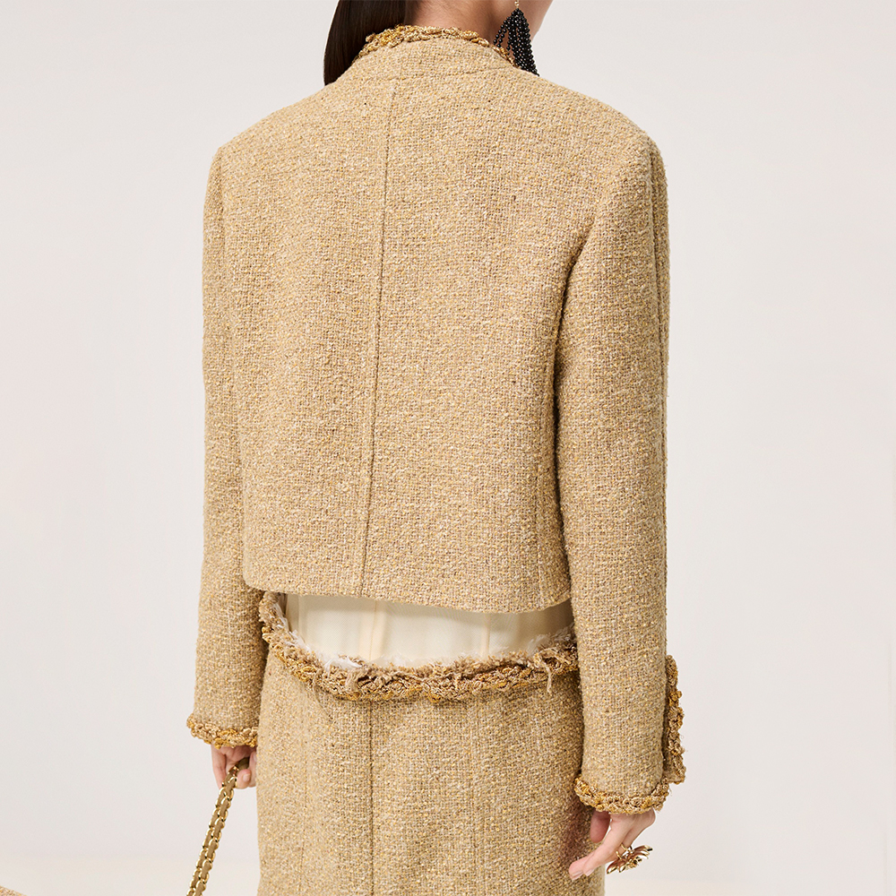 Chanel beige Clothing CHANEL Jacket Cotton Tweed Craft Beige #390252 View 2 | Nigo Office