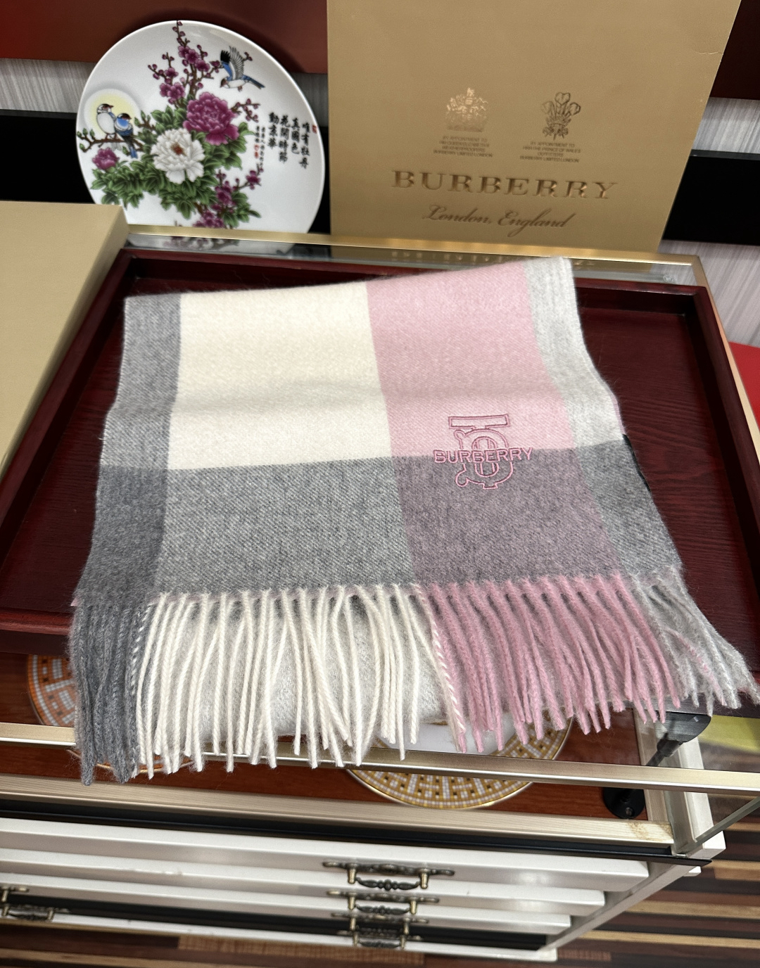 [TOP] BURBERRY Scarf 32x180cm - Pink - 711 Luxury