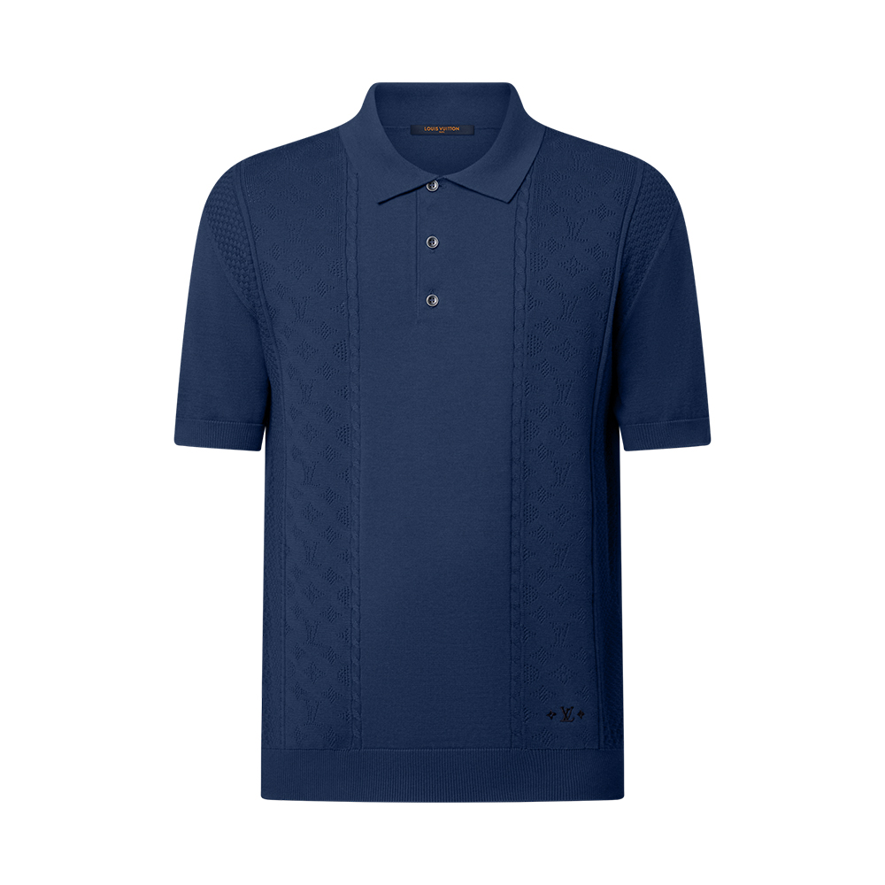 Louis Vuitton Clothing LOUIS VUITTON Cotton-Silk Pointelle Polo Shirt #386407 | Nigo Office