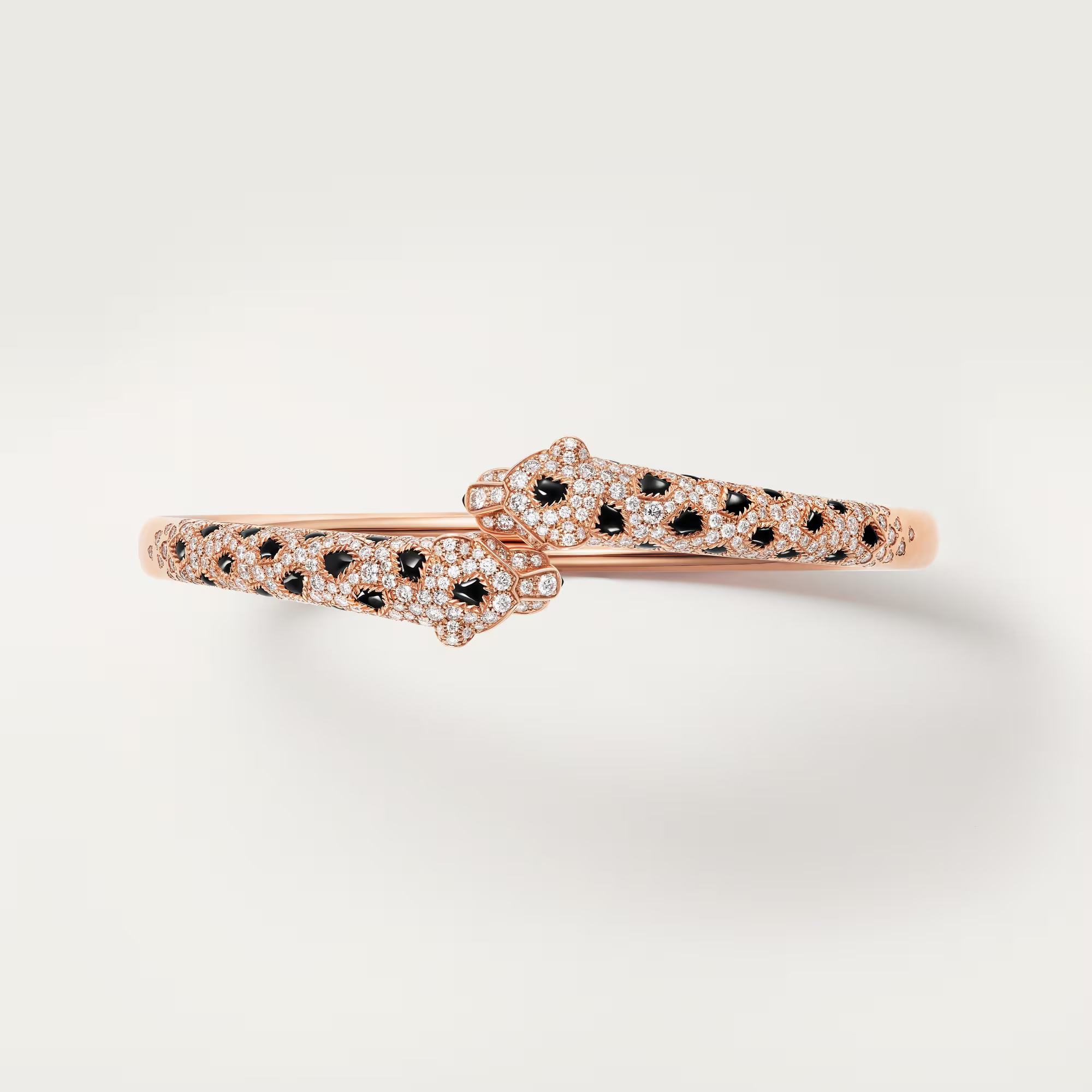 Carty Panther Motif Bracelet, Rose Gold, Small Model, Half-Paved