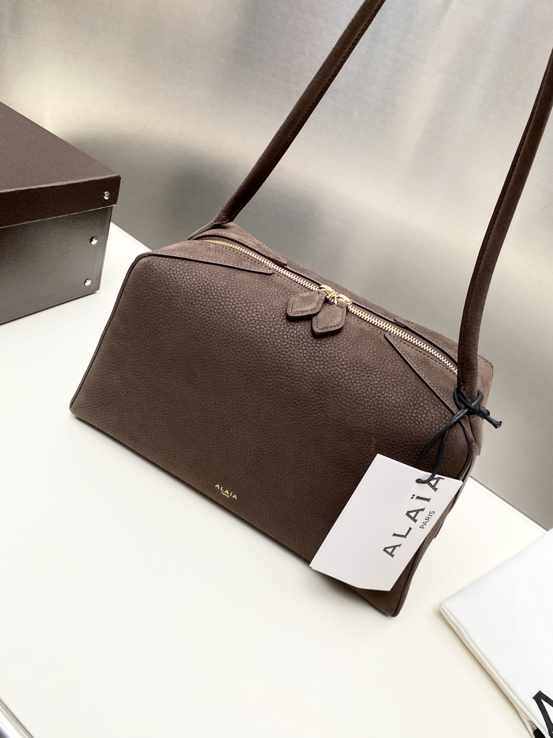 [TOP] ALAIA LE BOULEDOGUE Bag 32-17-15 CM - Brown - 711 Luxury