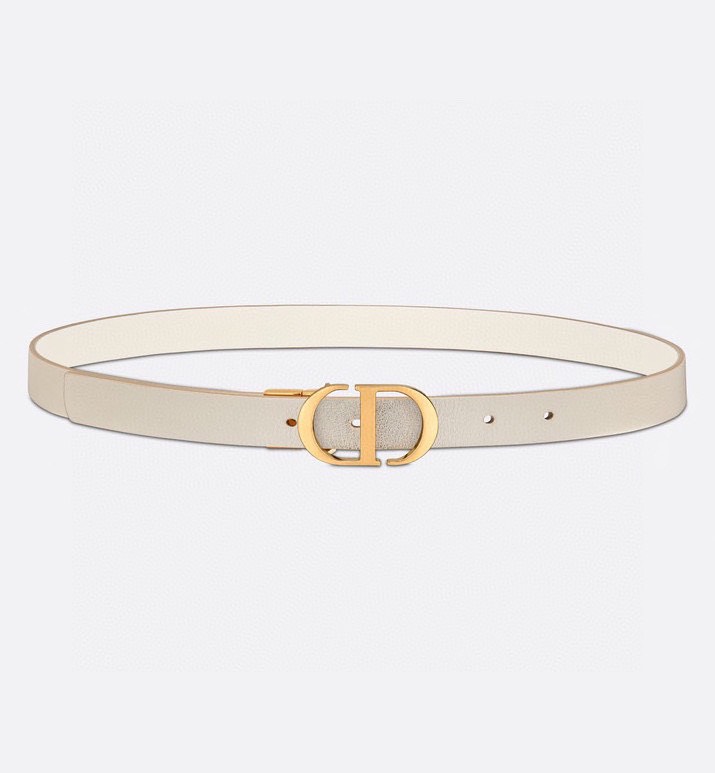 [TOP] Christian Dior Belt Cowhide 20mm - White - 711 Luxury