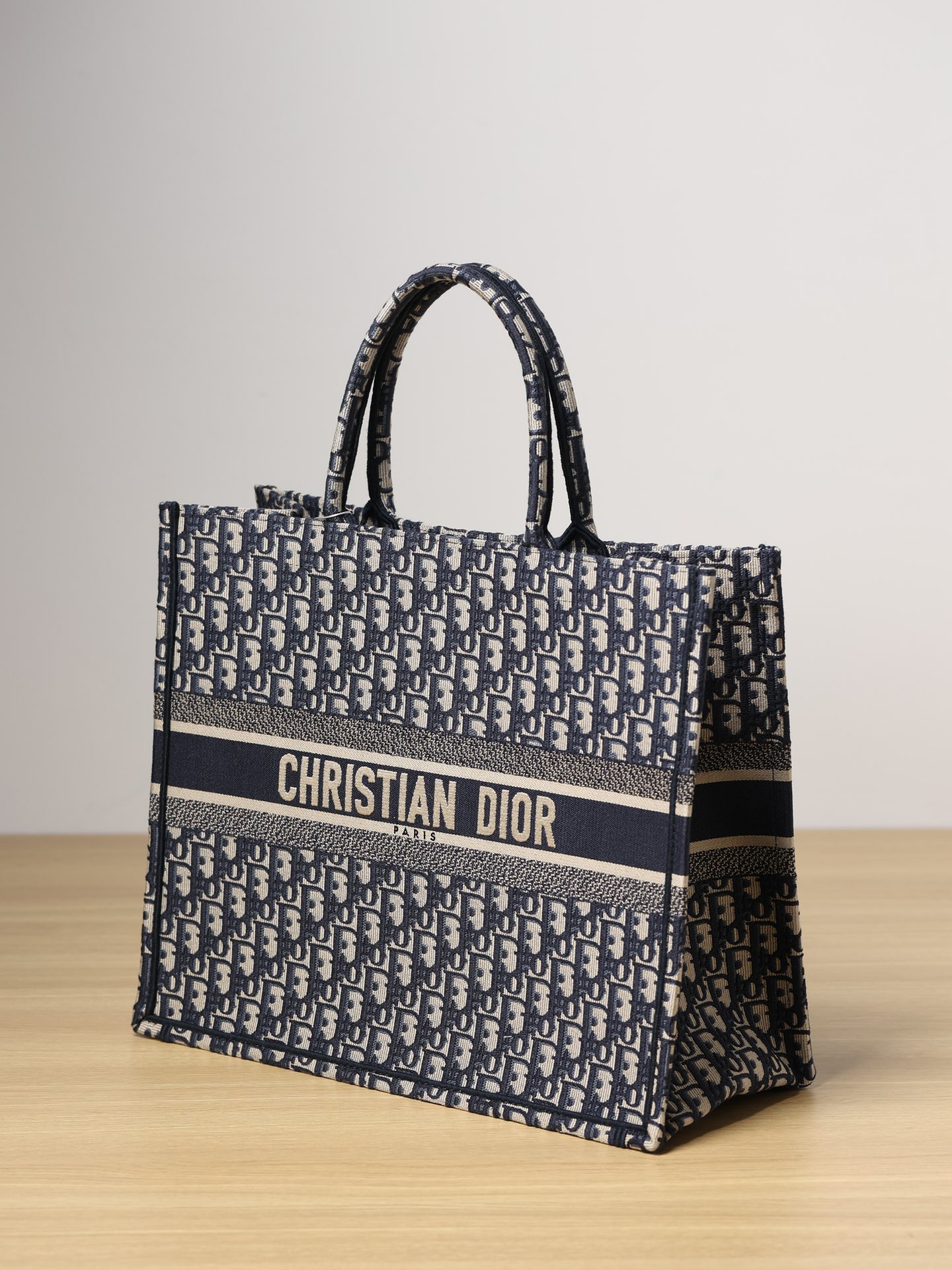 [TOP] Christian Dior Book Tote Bag 41.5x35x18cm - Navy Blue - 711 Luxury