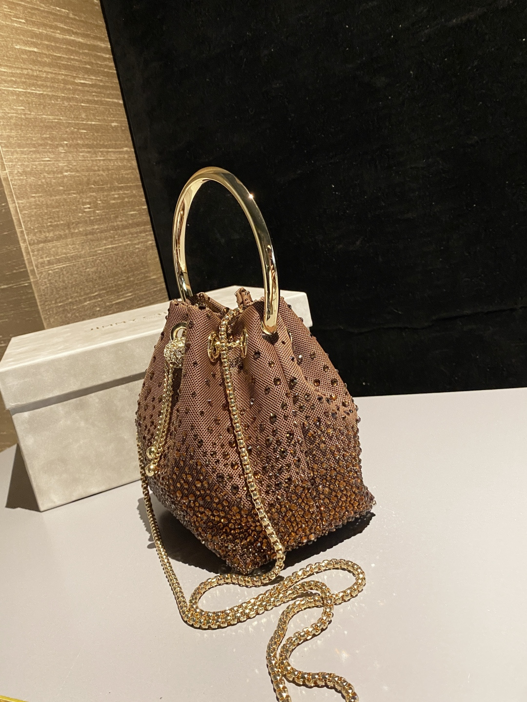 [TOP] JIMMY CHOO Bon Bon Bag 16x15x9.5cm - Khaki - 711 Luxury