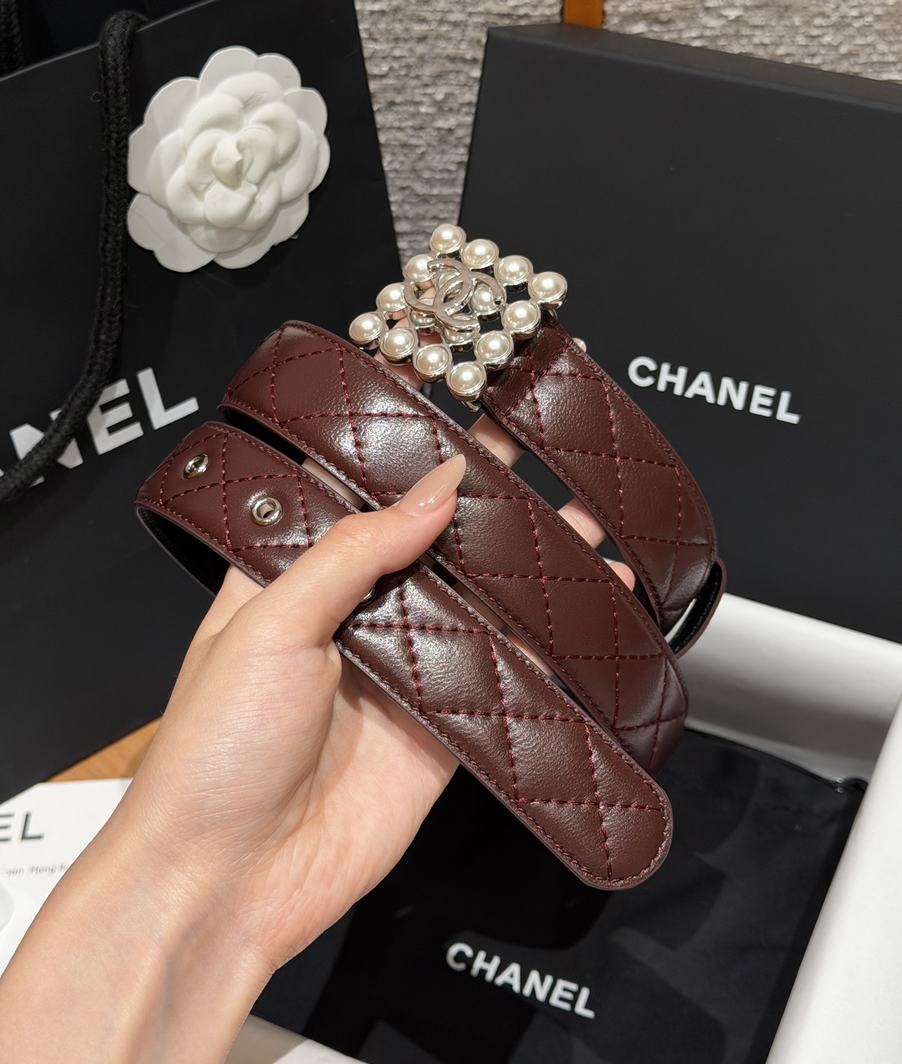 Chanel Belt Chanel CC Leather Belt Metal Cowhide 30mm#390634 View 2 | Nigo Office