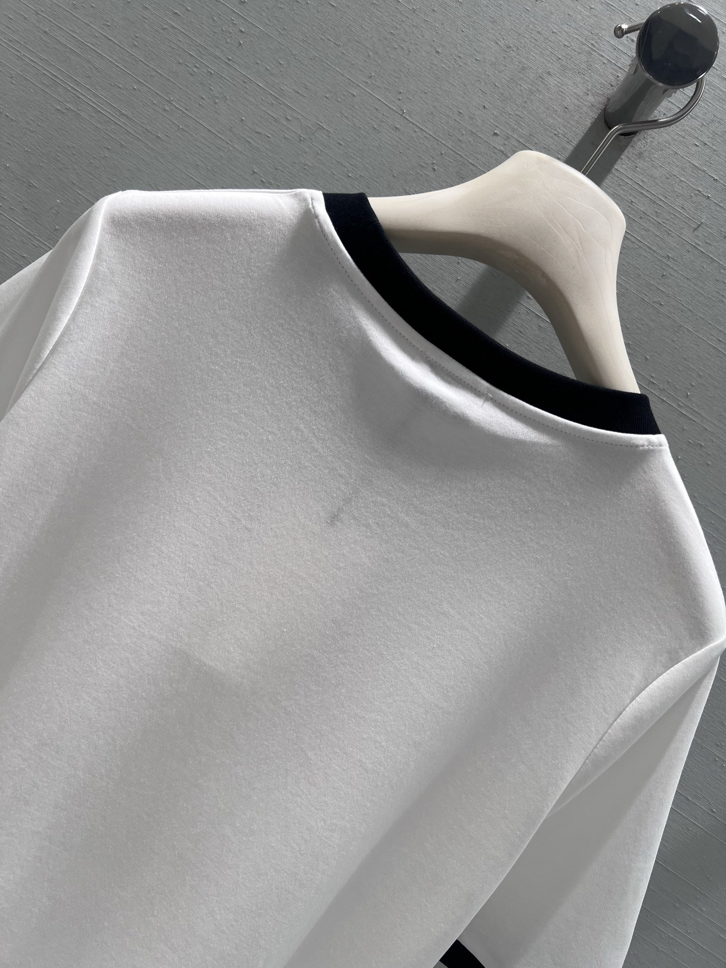 [TOP] CELINE Color Block Collar T-Shirt - White