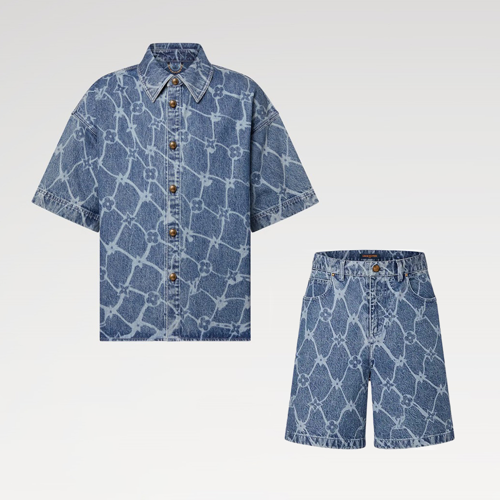 Louis Vuitton Clothing Louis Vuitton Nautical Denim Short-sleeved Shirt Shorts #395060 | Nigo Office