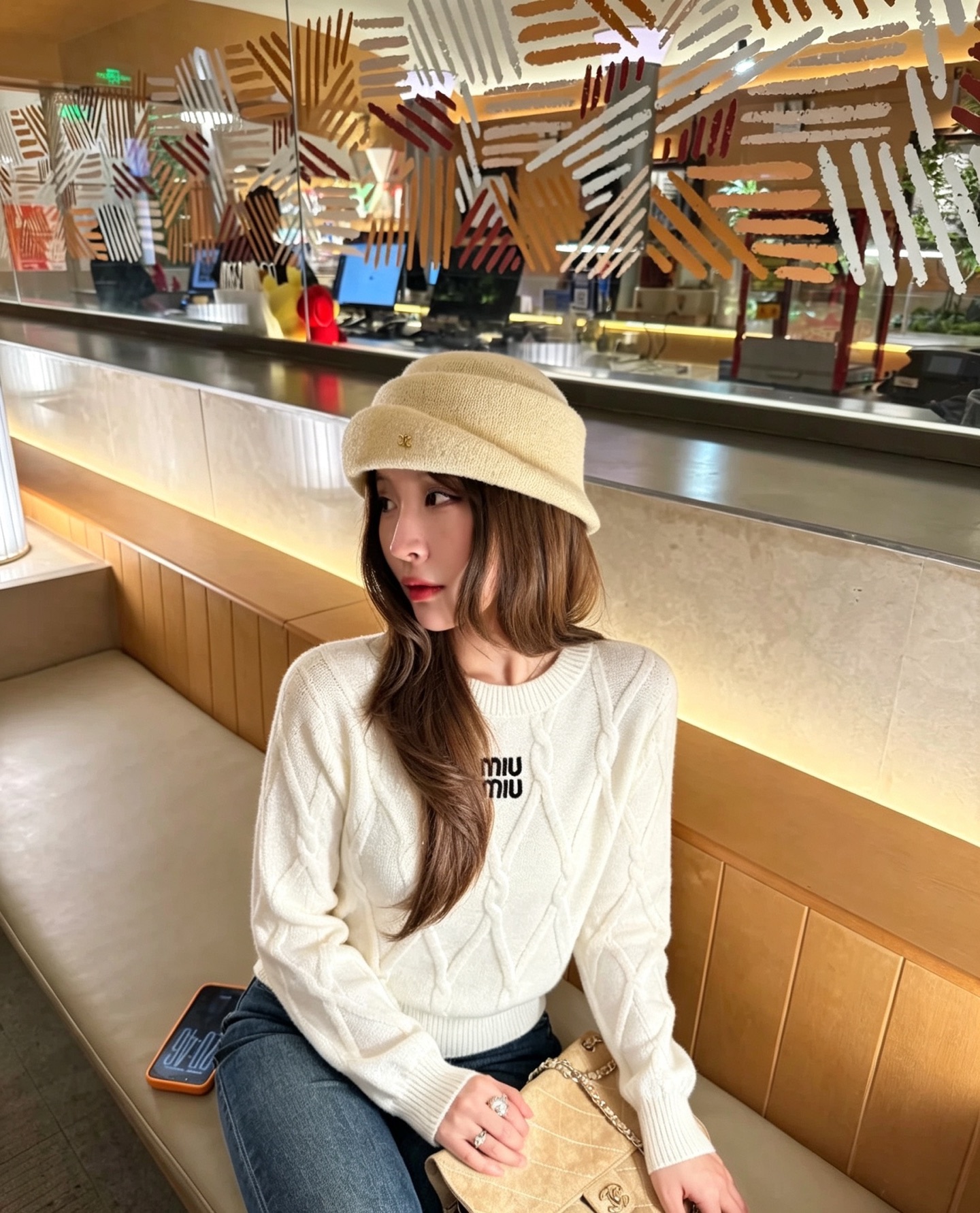 [TOP] Miu Miu Embroidered Letter Necklaces With Knitted Long Sleeves - 4 Colors - 711 Luxury