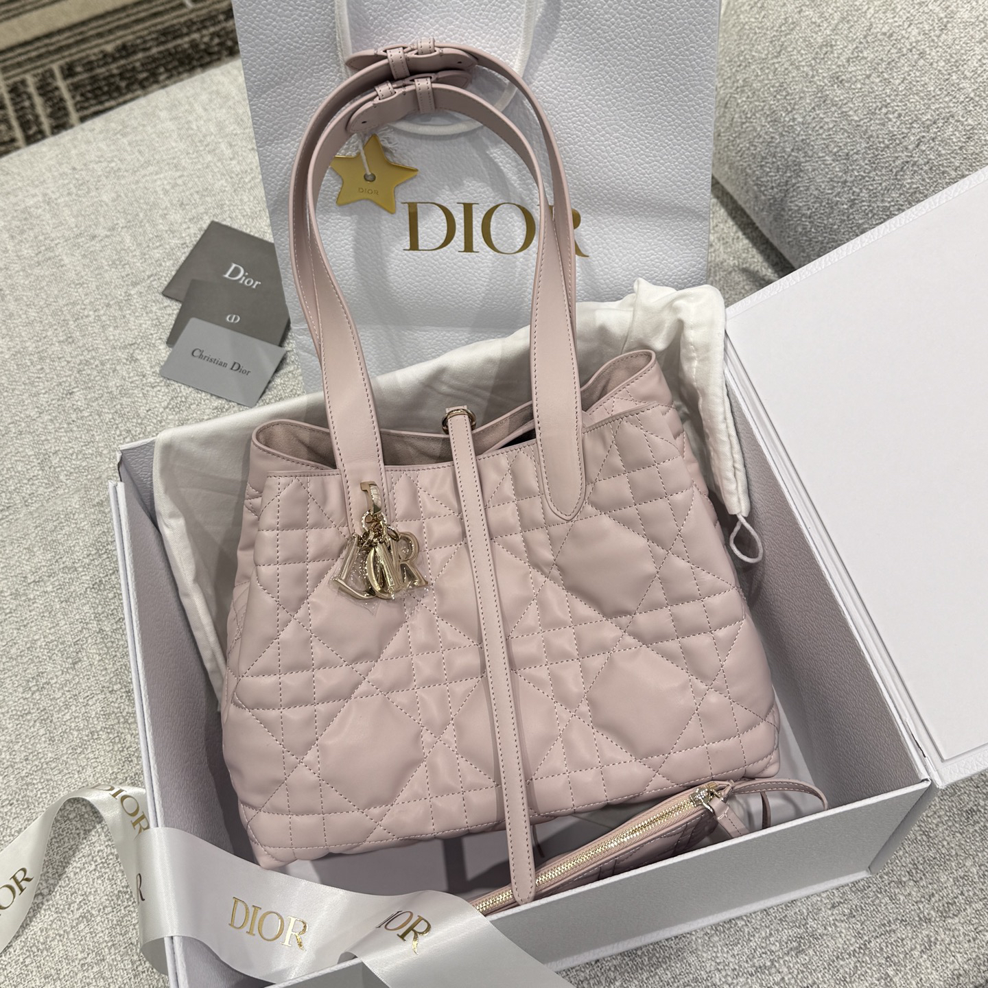 [TOP] Christian Dior Toujours Bag Calfskin Medium 28*21.5*19cm - Pink
