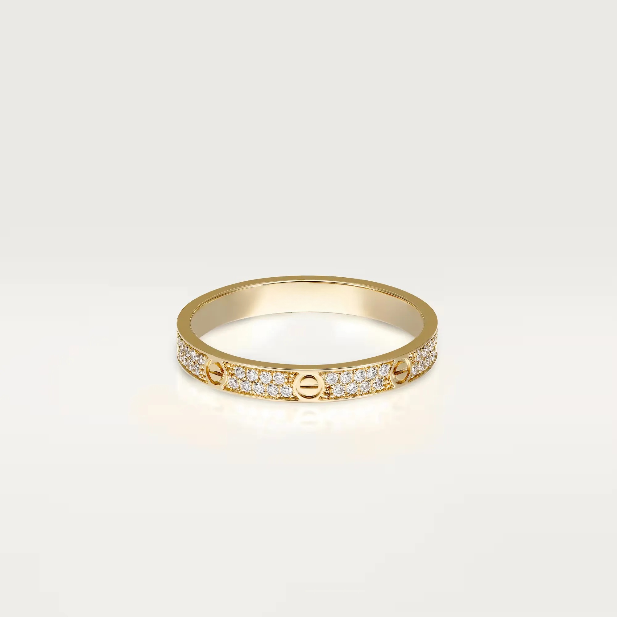 Carty Love Stardust Ring ,Yellow Gold ,Full Pave Moissanite,Small Model