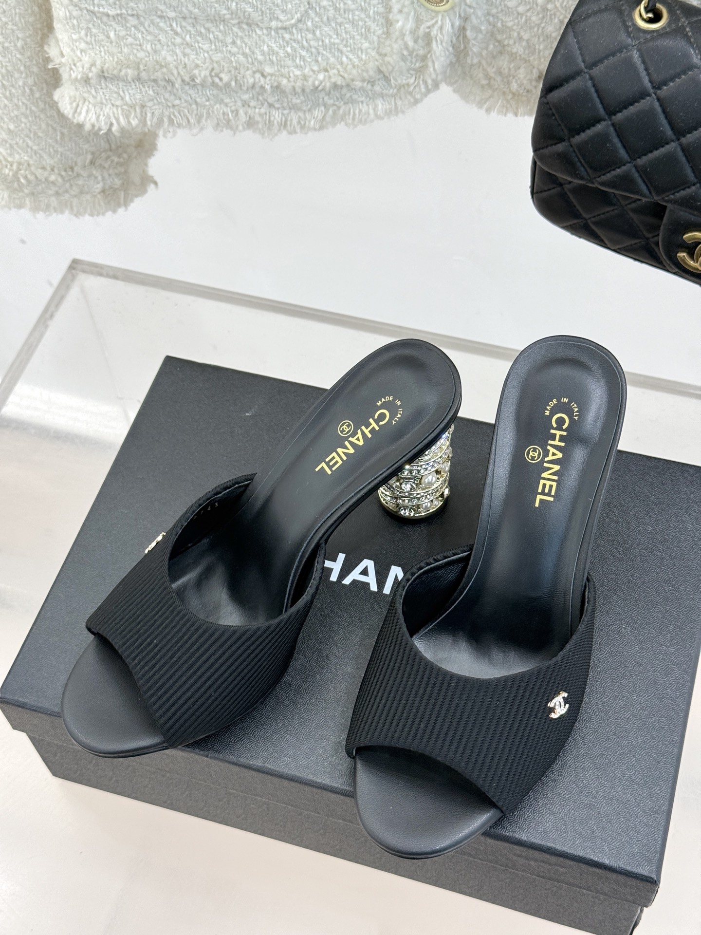 [TOP] CHANEL High-heeled Sandals - Black