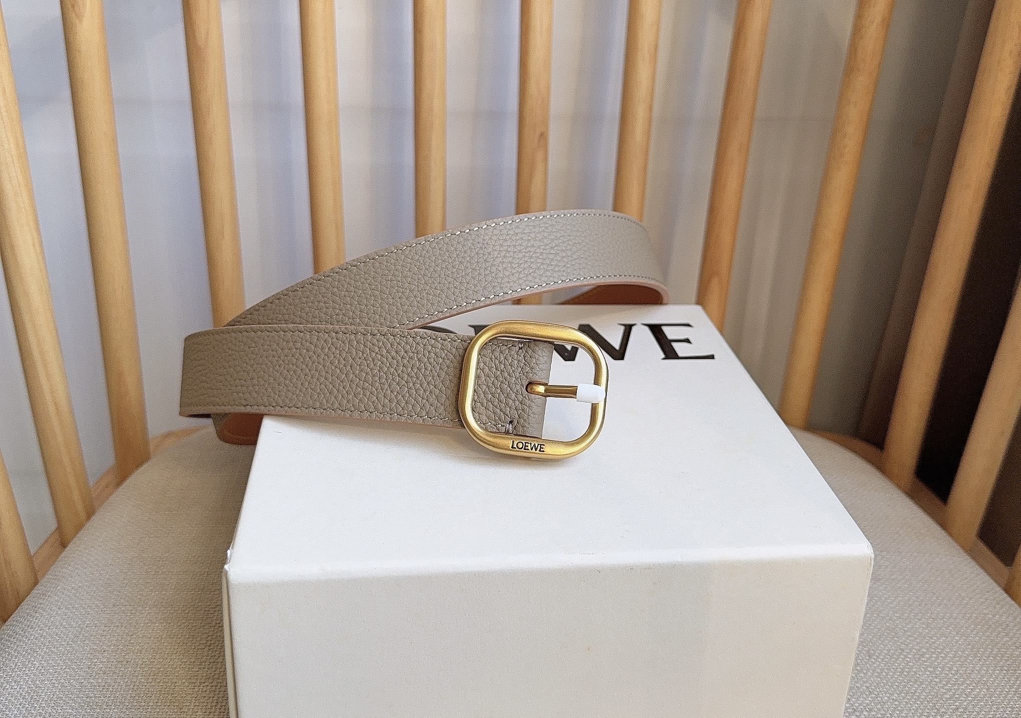 [TOP] LOEWE Leather Belt 3.0cm - Grey - 711 Luxury