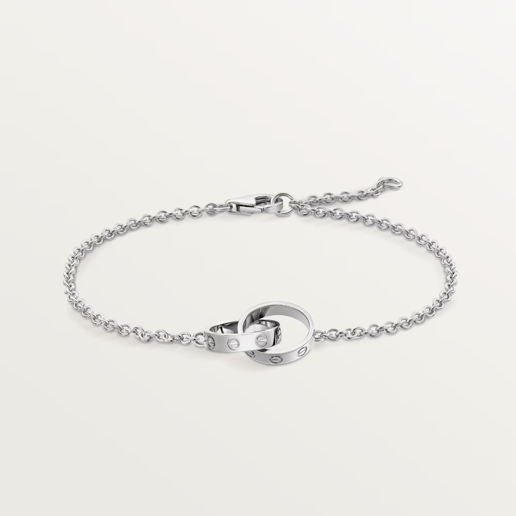Carty Love Luna Loop Bracelet, White Gold, Chain