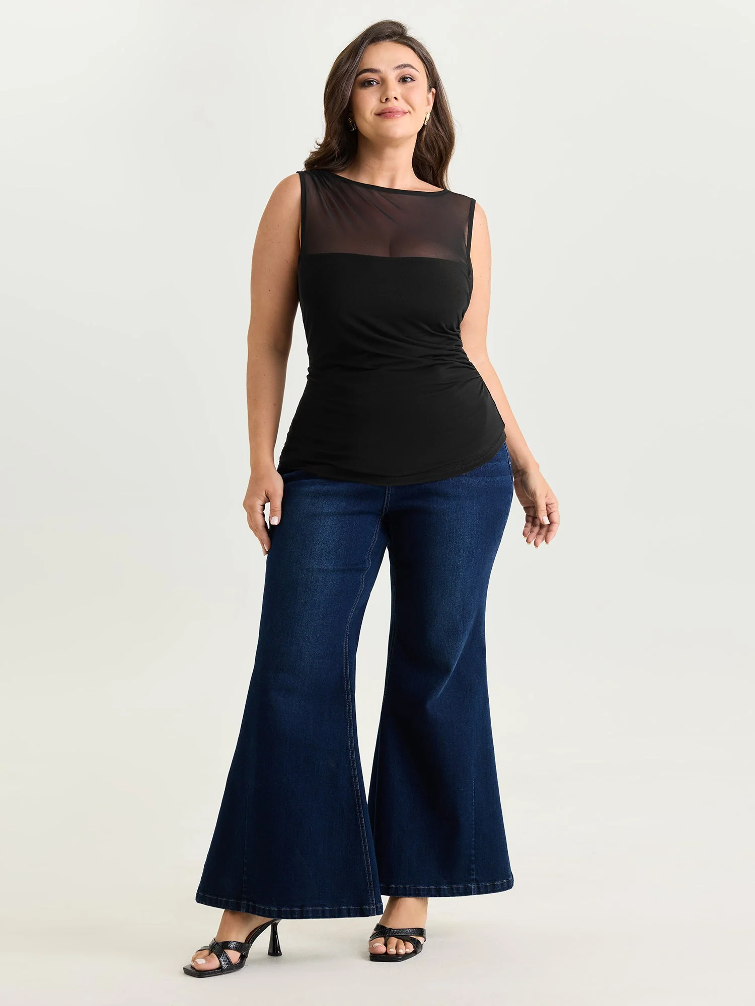 Supersoft Sheer Neckline Tank Top