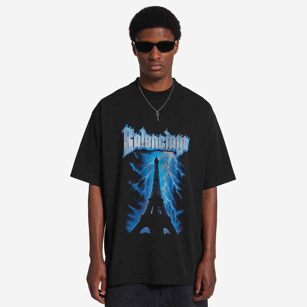Balenciaga Clothing Balenciaga Paris thunderstorm oversized T-shirt | Nigo Office