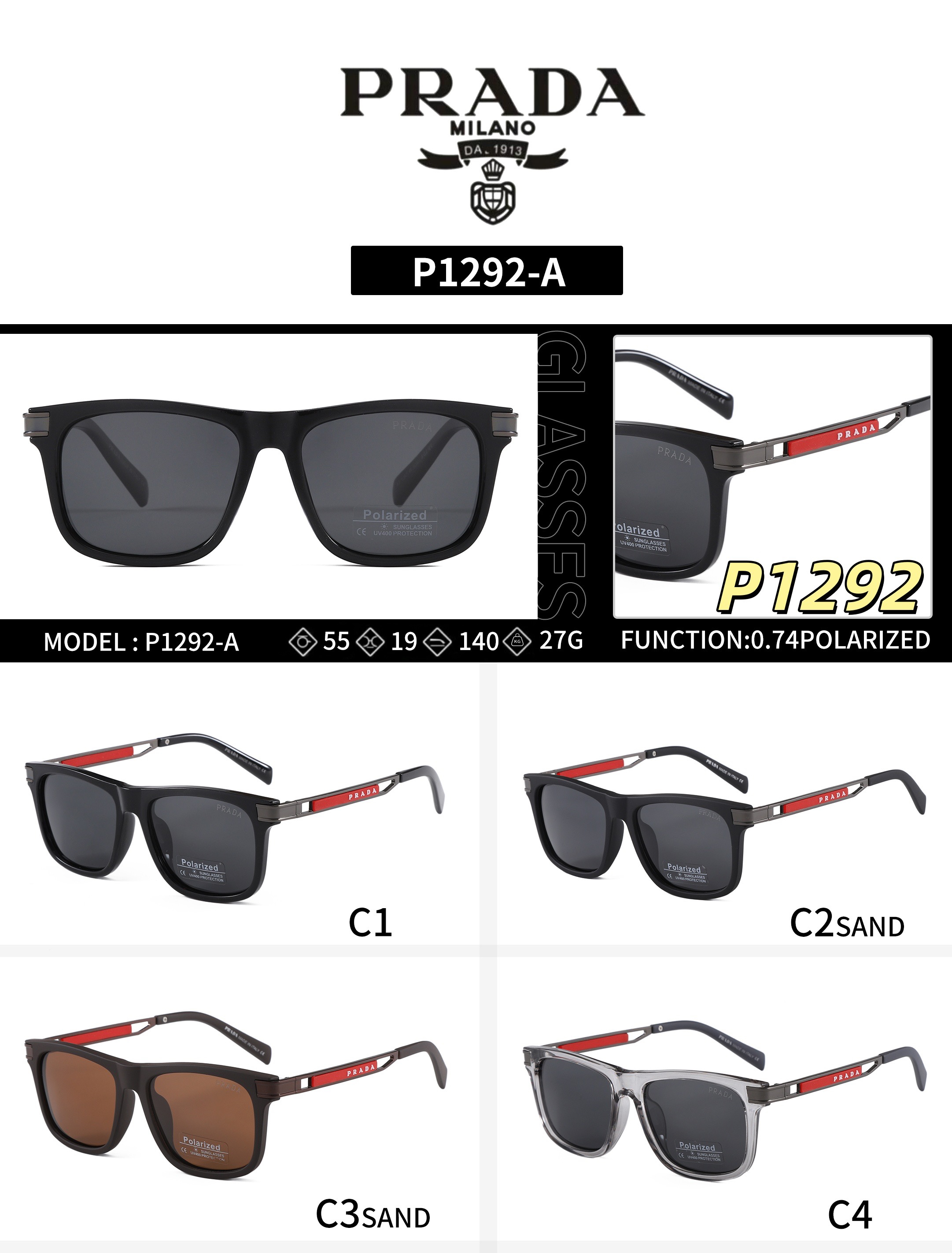 [TOP] PRADA Sunglasses - 4 Colors - 711 Luxury