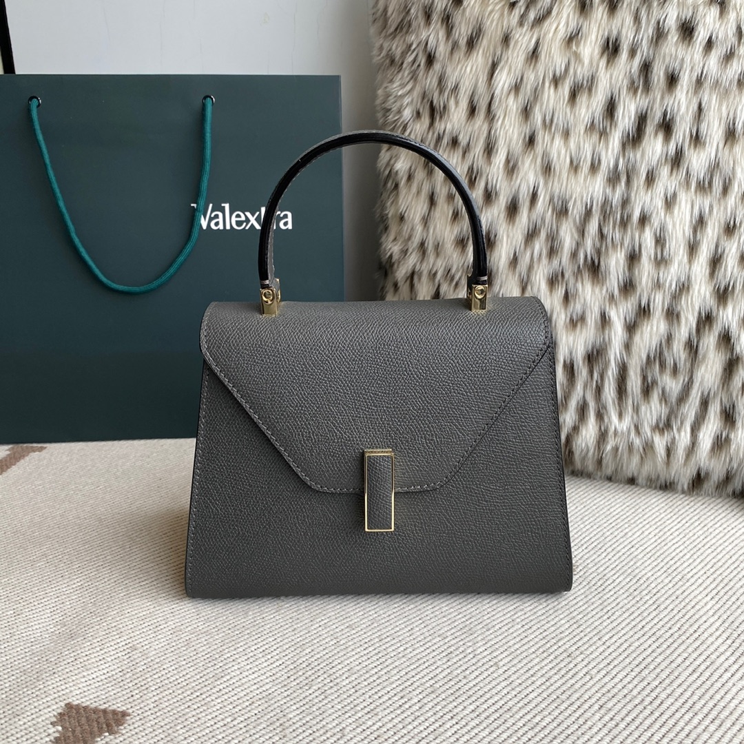 [TOP] VALEXTRA lside Bag 22x16.5x12cm - Dark Gray - 711 Luxury