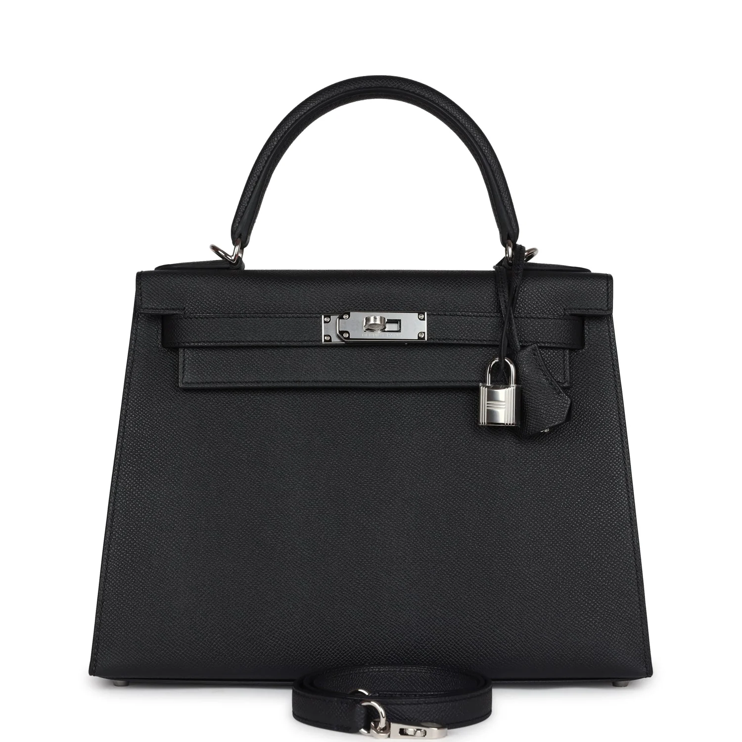 Hermes Kelly Sellier  Black Epsom Palladium Hardware