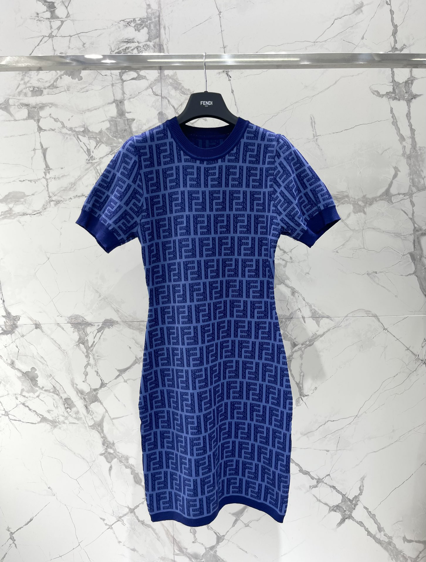[TOP] FENDI FF Dress - Blue - 711 Luxury