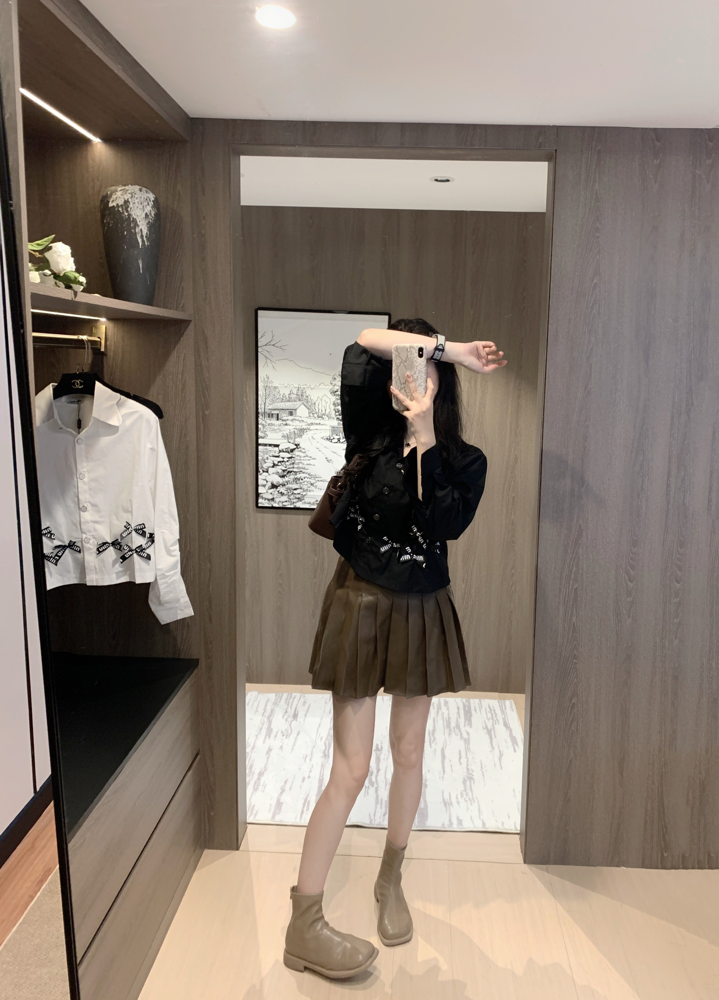 [TOP] Miu Miu Bow-Tie Shirt - Black