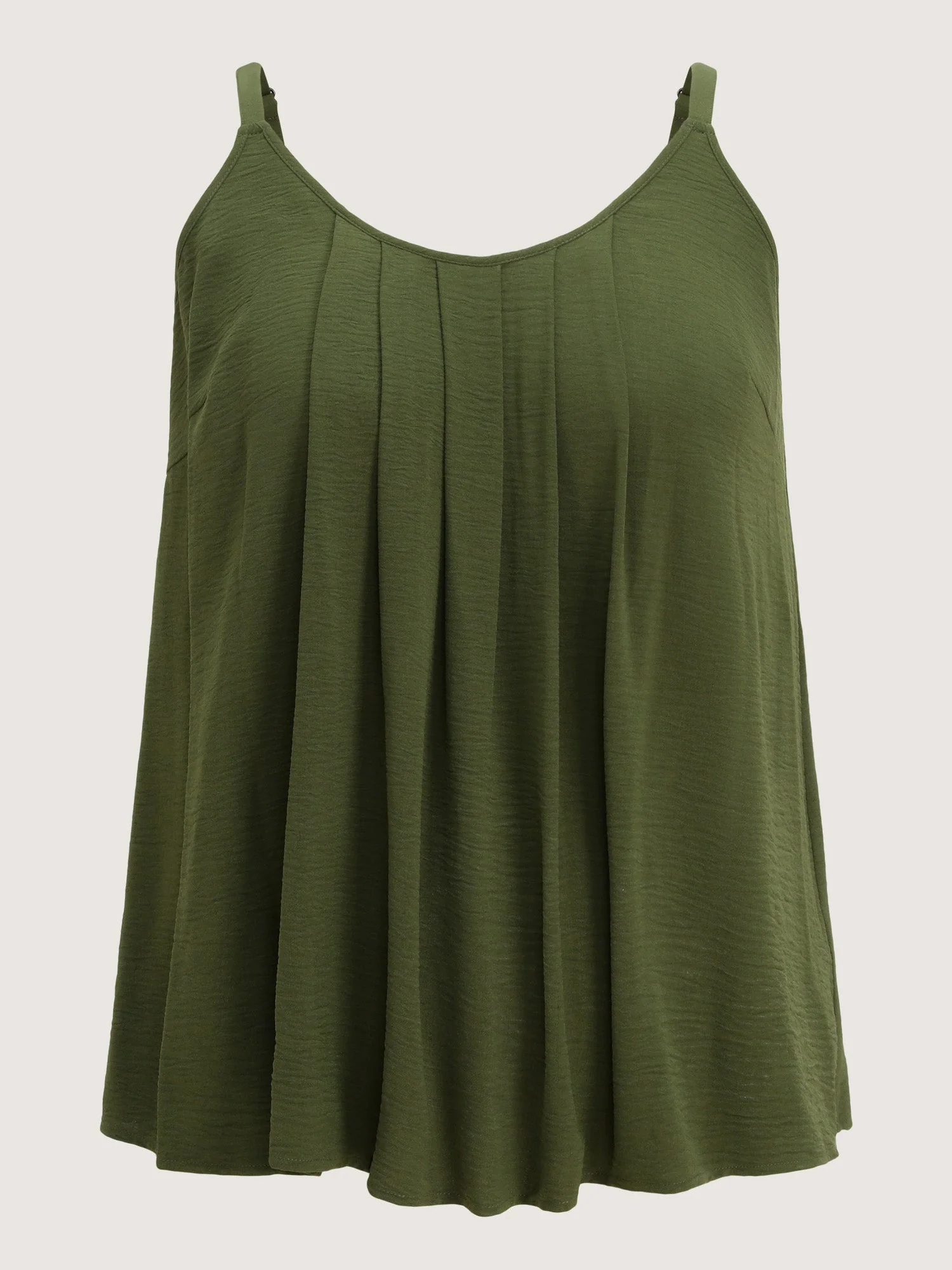 Pleated Flowy Plain Tank Top