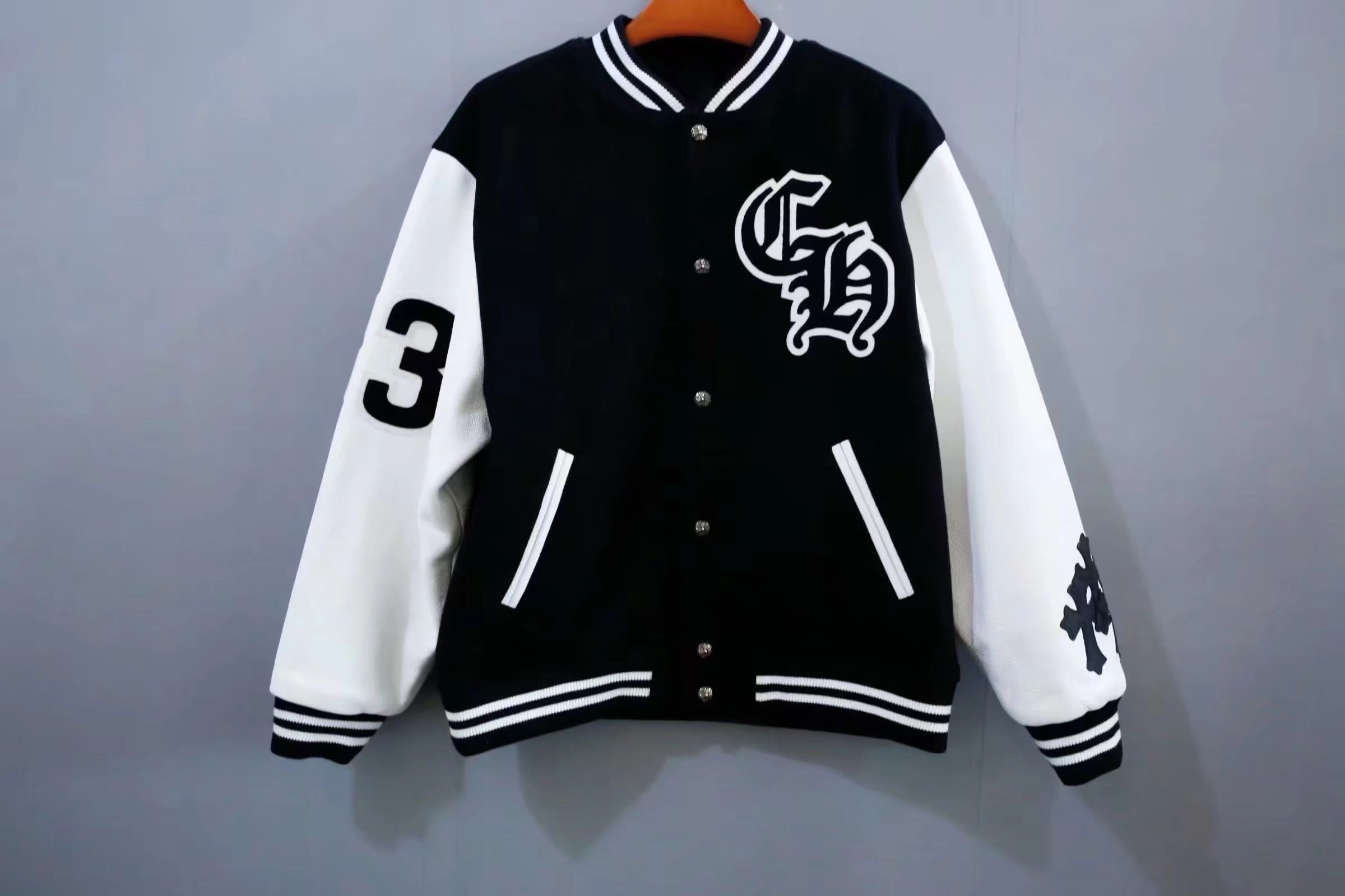 Chrome Hearts Cashmere leather sleeve jacket #385082