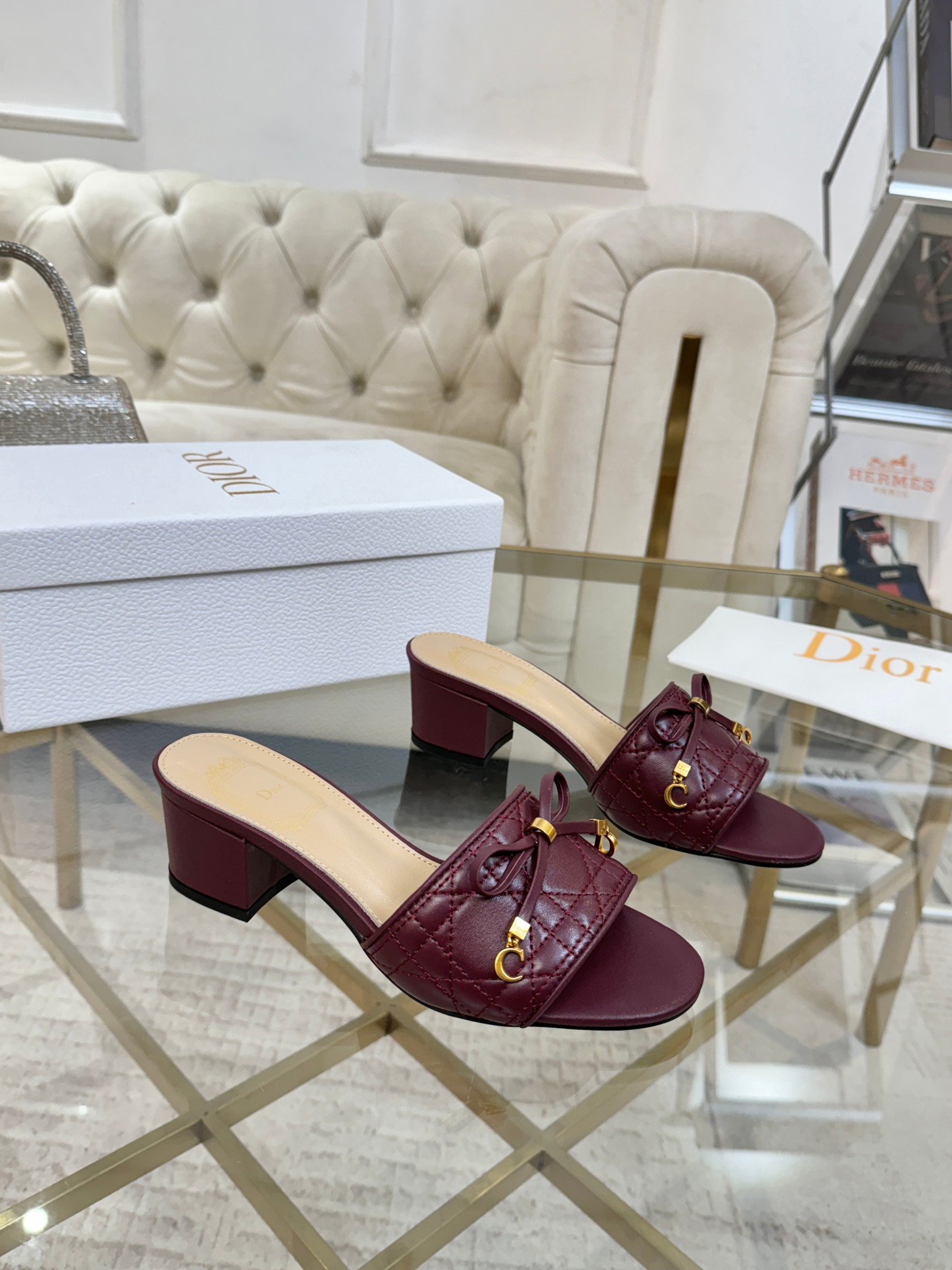 [TOP] Christian Dior Slippers - Dark Red - 711 Luxury