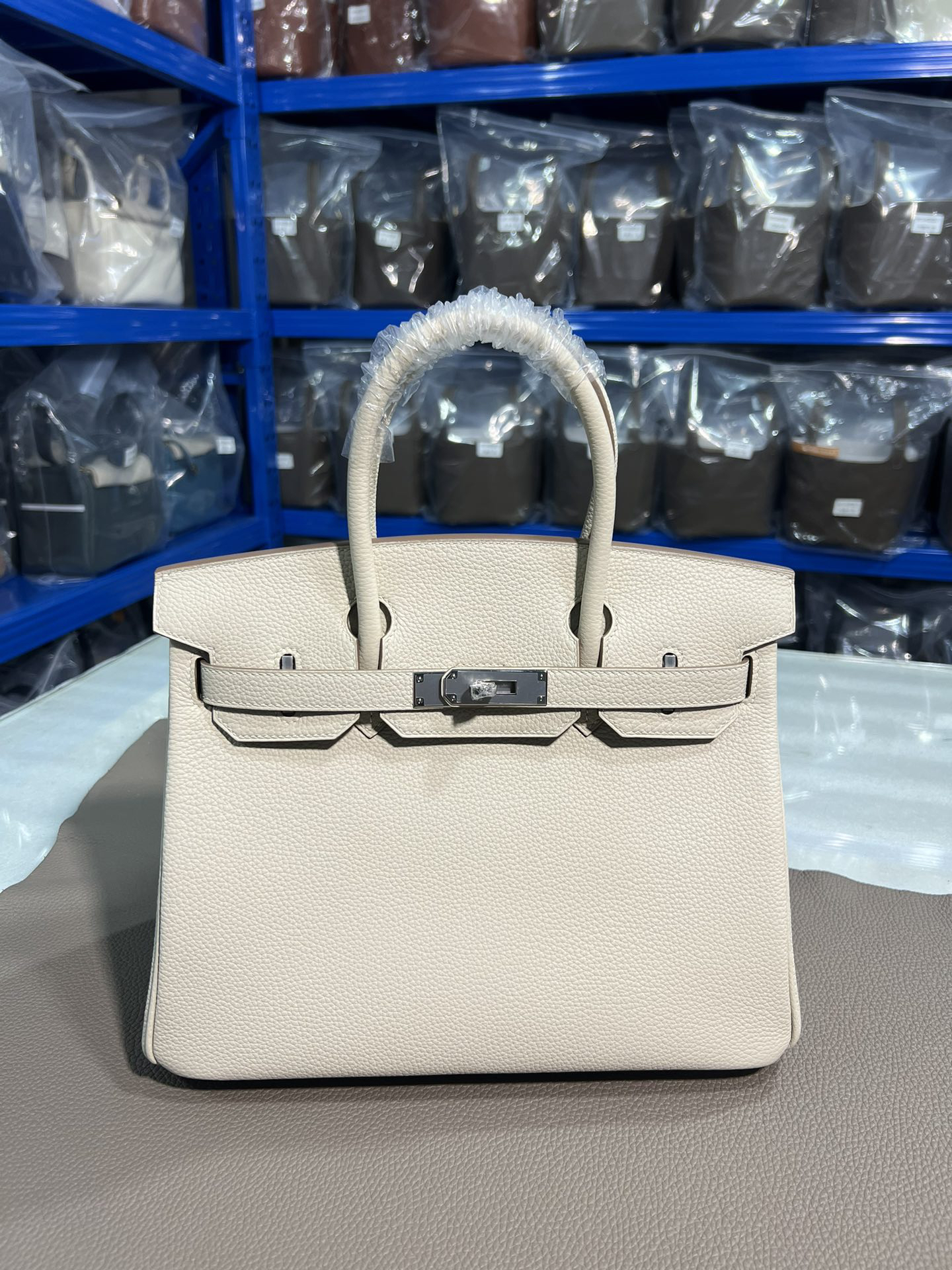 [TOP] HERMES Birkin Togo Leather 30cm - Craie & SHW - 711 Luxury
