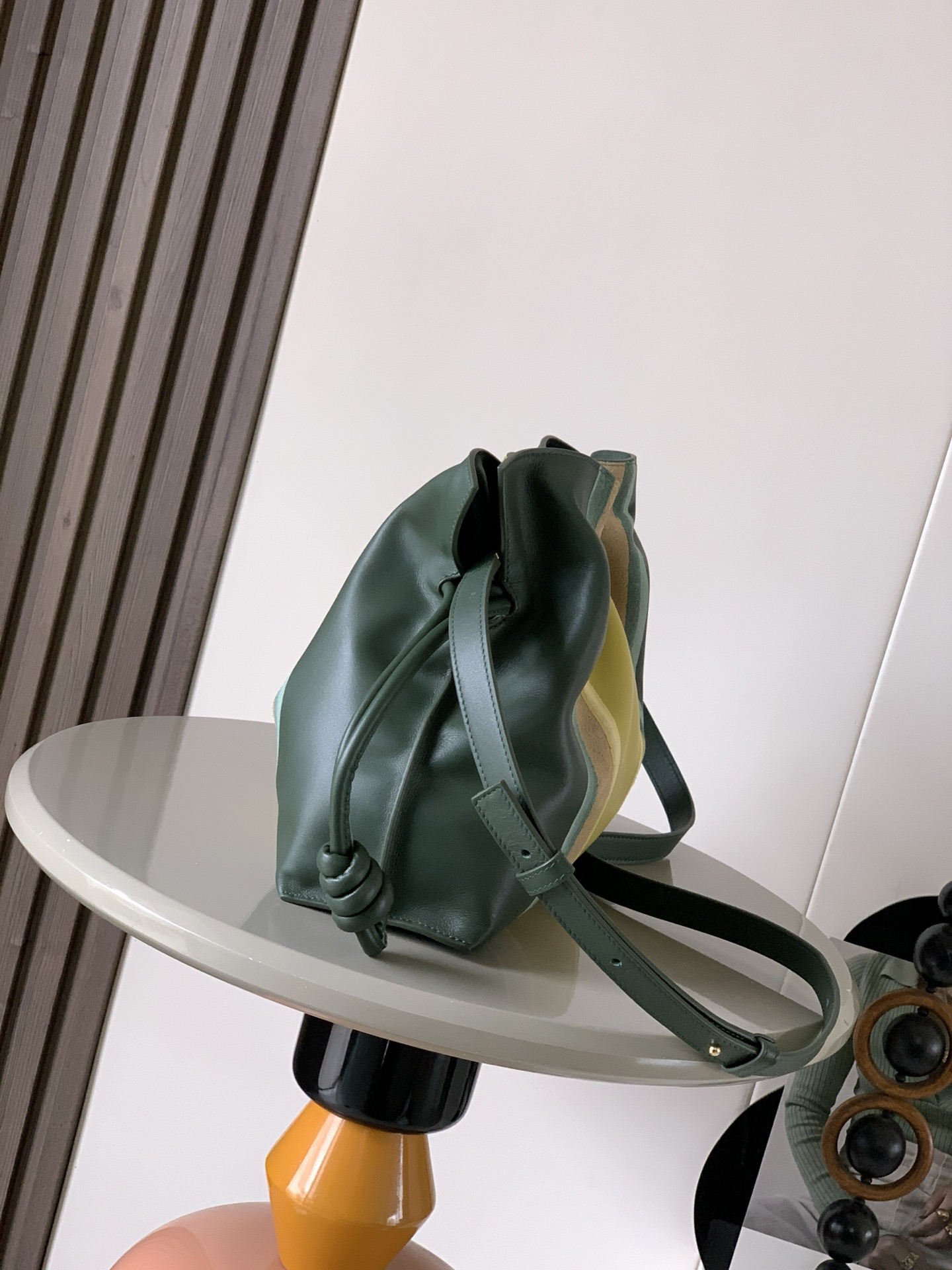 [TOP] LOEWE Flamenco Bag Cowhide Leather 30x24.5x10.5cm - Green & Yellow - 711 Luxury