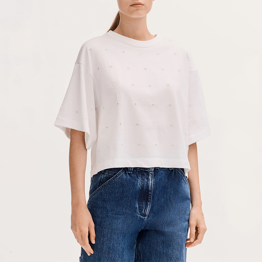 Chanel white Clothing Chanel Top-Quality Version Short-sleeved Top Cotton White | Nigo Office