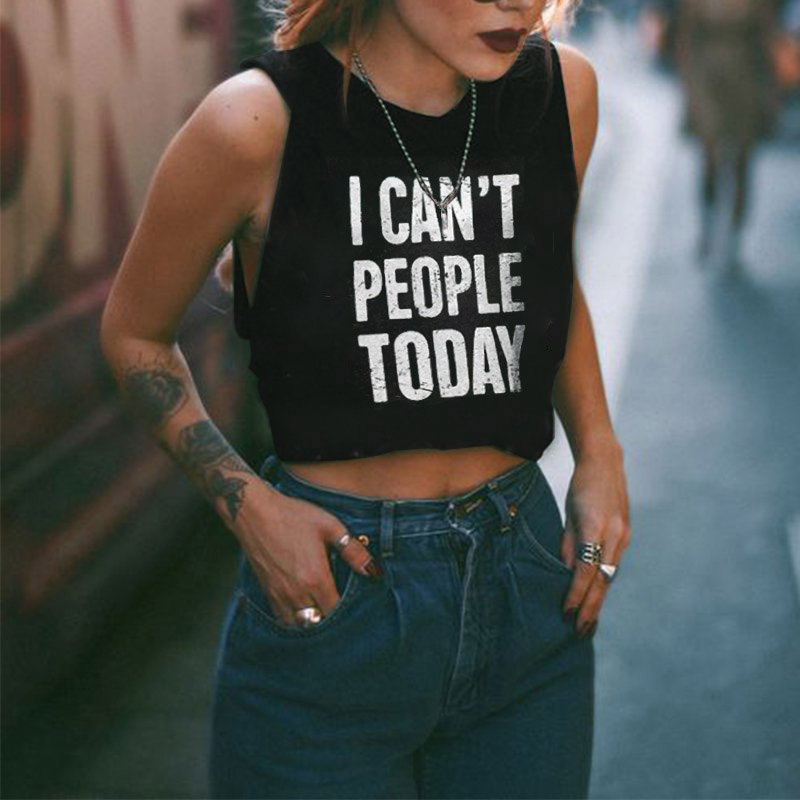 I Can't People Today Print Women's Tank Top